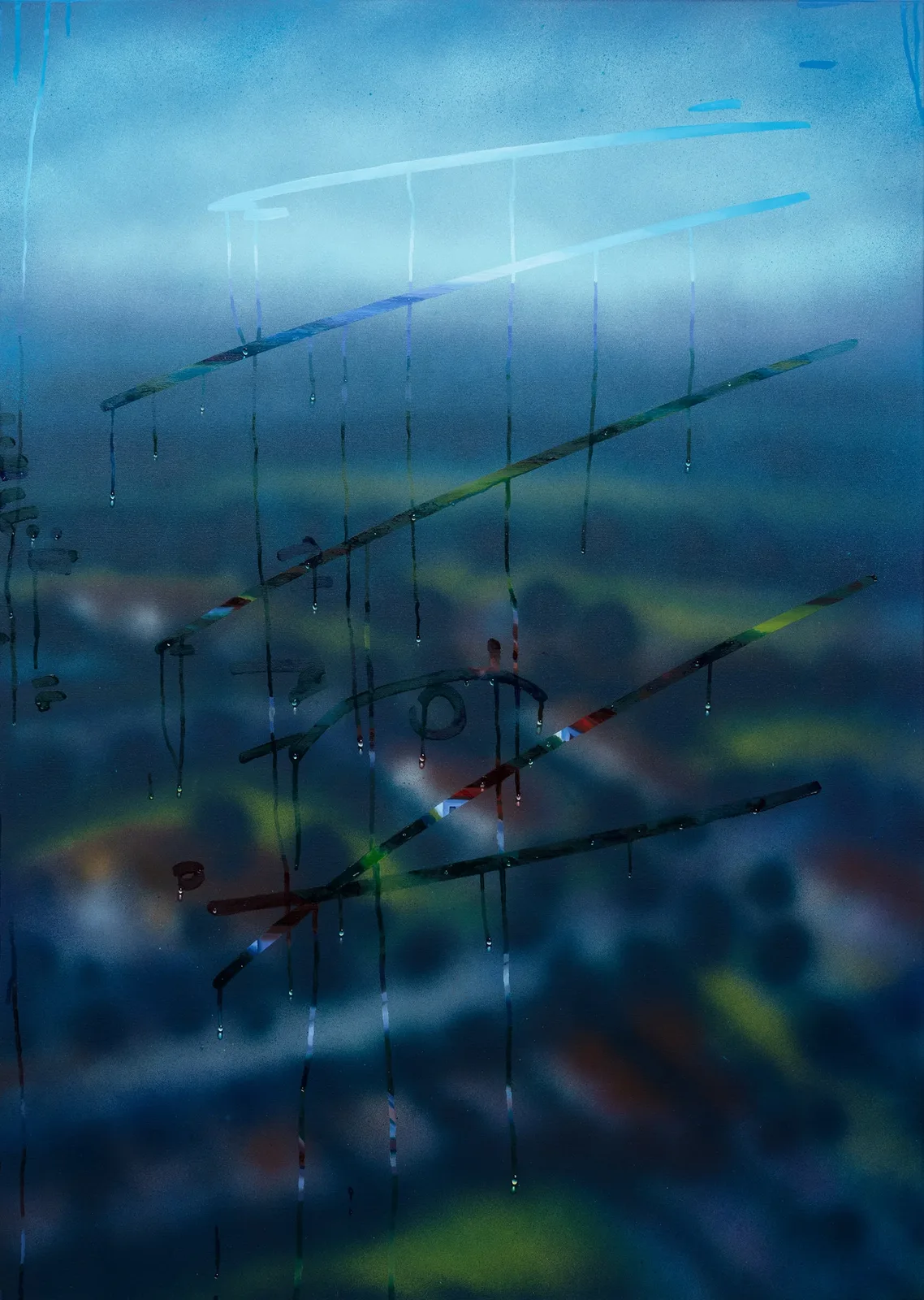 Jochen Mühlenbrink, WP, 2023. Acrylics, oil and resin on canvas · 140 × 100 cm