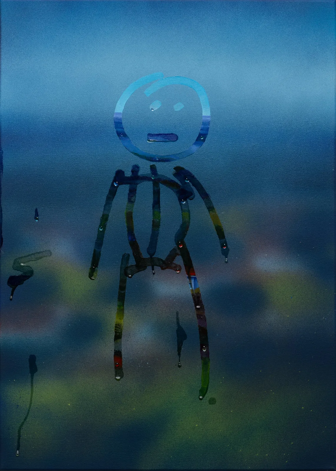 Jochen Mühlenbrink, WP Existence, 2023. Acrylics, oil and resin on canvas · 70 × 50 cm