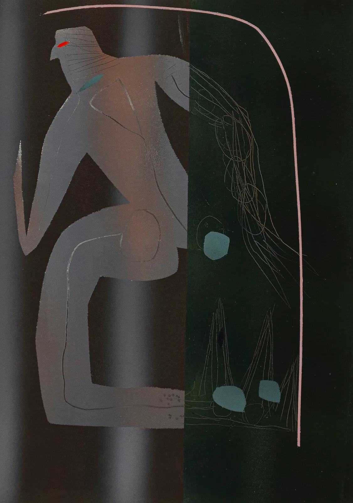 Mattia Barbieri, Out of the gate, 2022. Oil on paper · 44 × 31 cm
