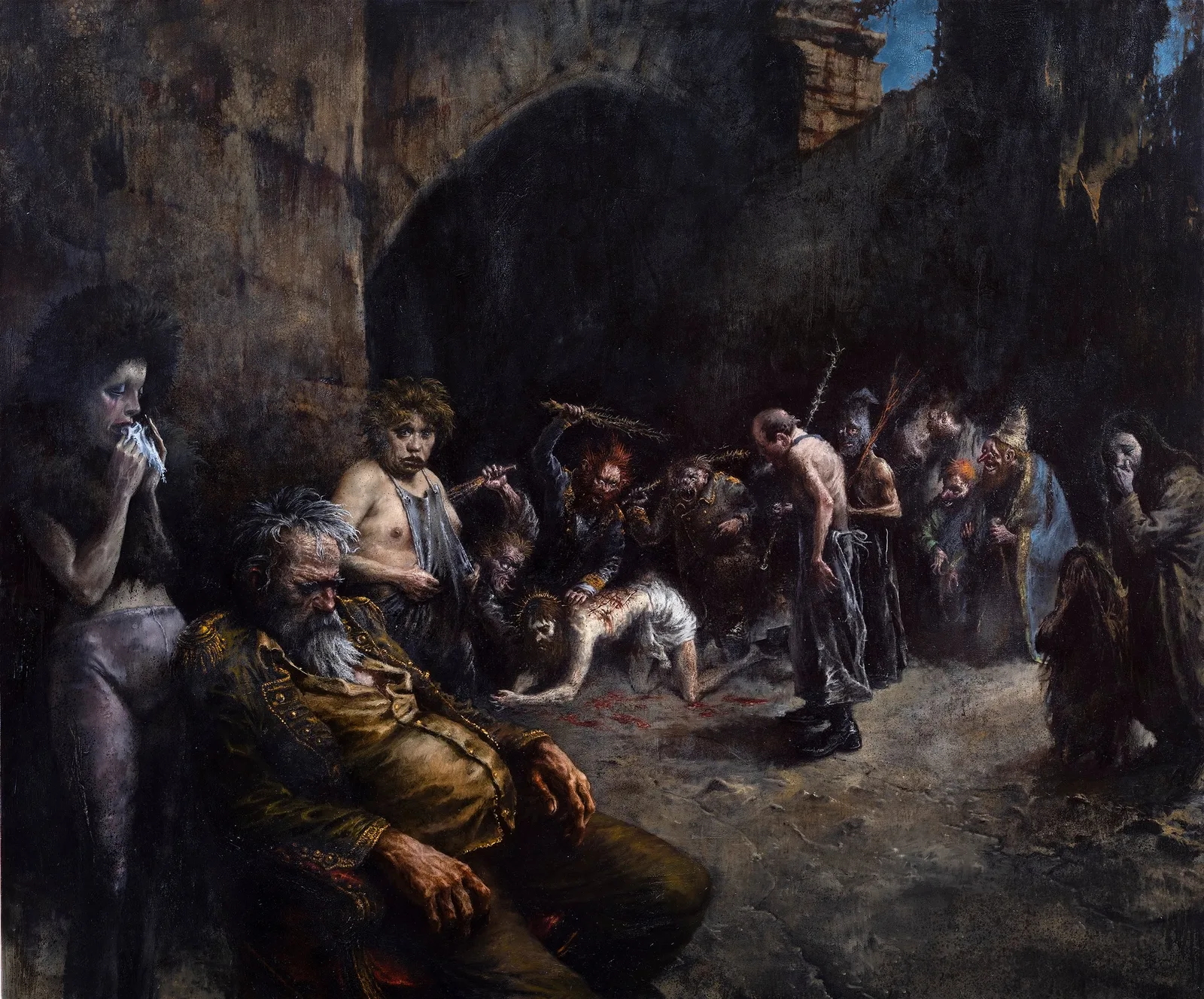 Francesco De Grandi, Flagellazione, 2016. Oil on canvas · 150 × 180 cm