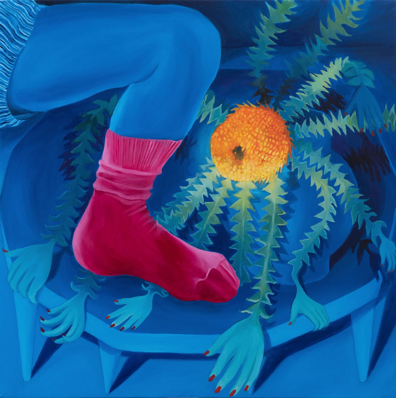 Anna Capolupo, Abat jour, 2024. Oil on canvas · 70 × 70 cm