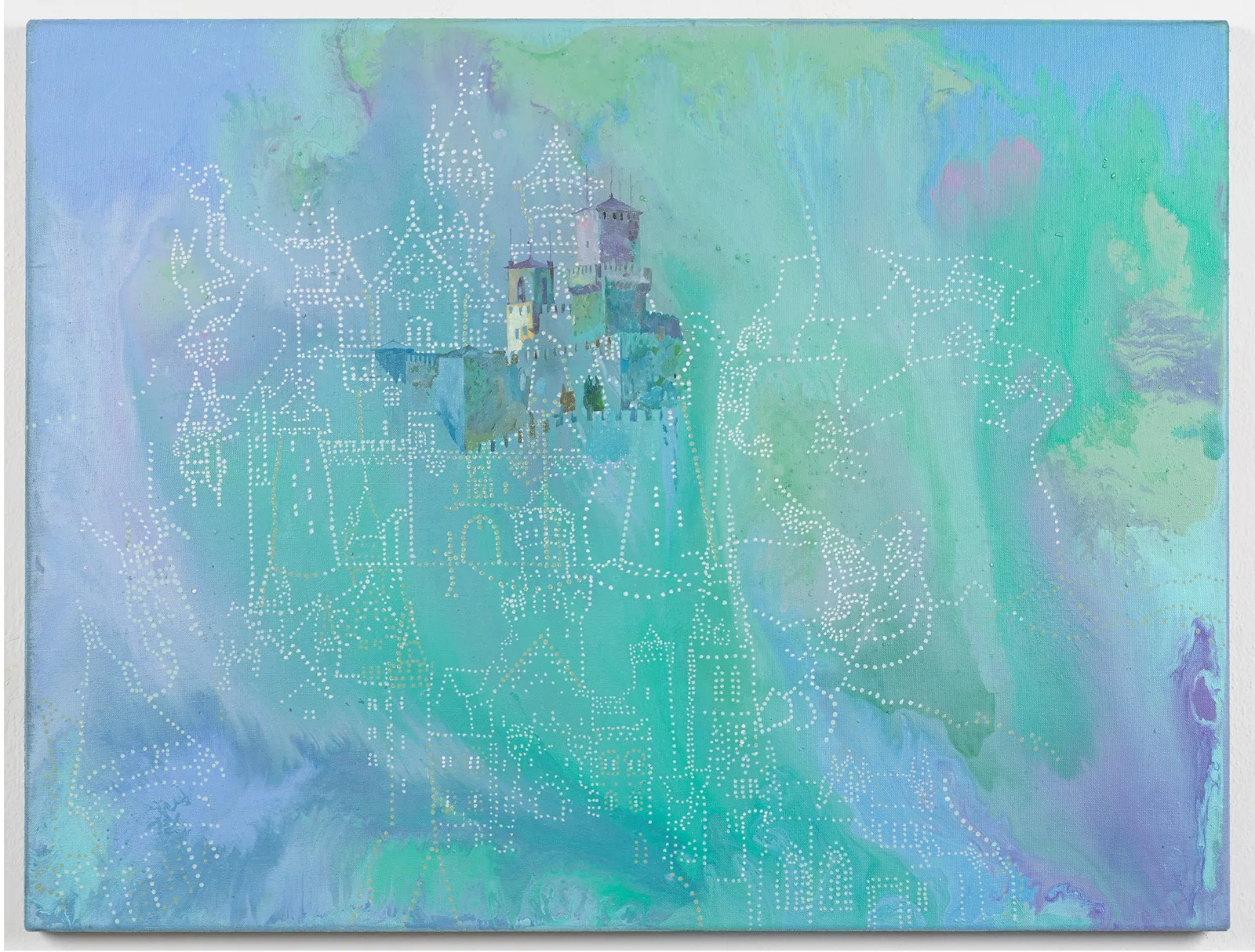 Anastasiya Parvanova, Museo Memorie dal Futuro, 2023. Oil and acrylic on canvas · 60 × 80 cm