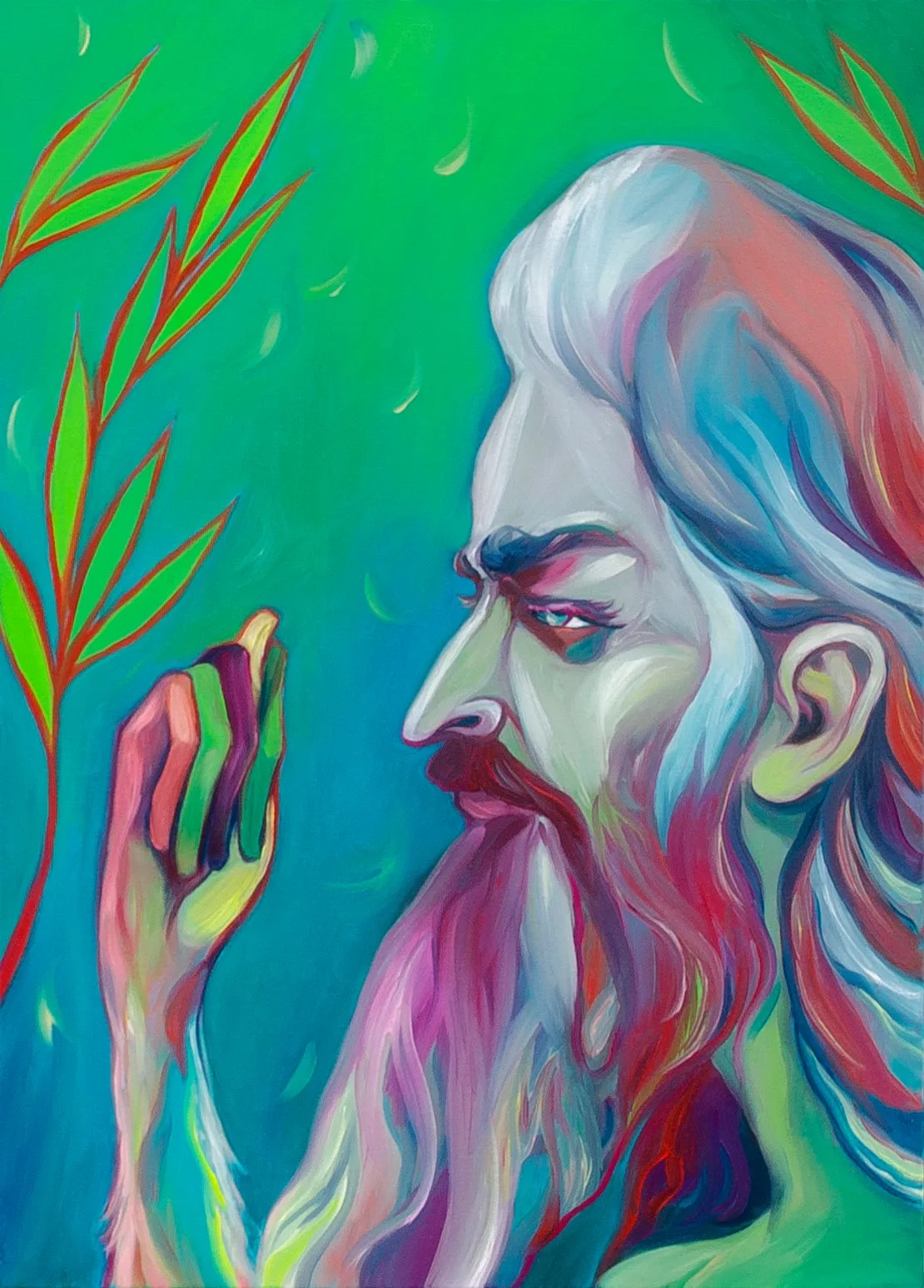 Luigi Presicce, Homo Sapiens Sapiens Sapiens (Scimmia di mare), 2020. Oil on canvas · 70 × 50 cm