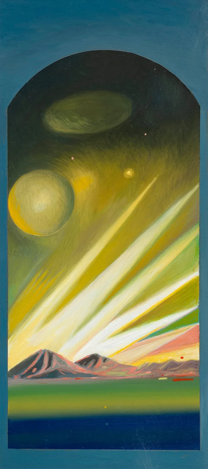 Mattia Barbieri, Alba-Stone, 2025. Oil on copper · 29.5 × 13 cm