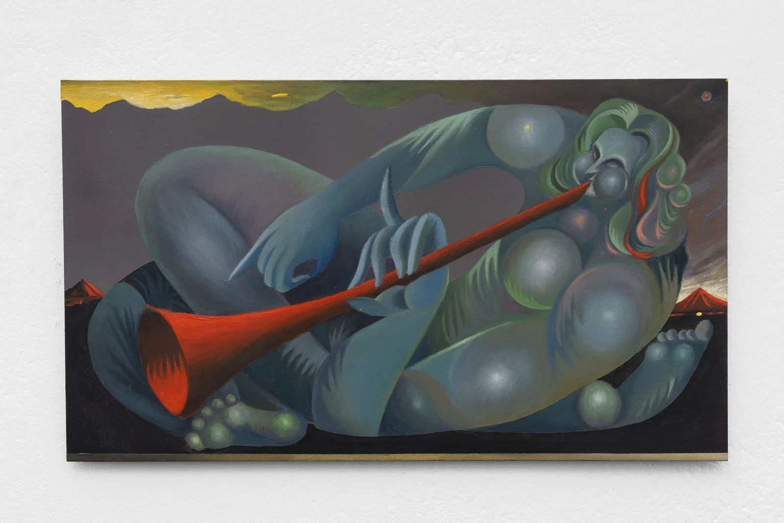 Mattia Barbieri, Jazz judgement, 2024. Oil on copper · 20.5 × 35.5 cm