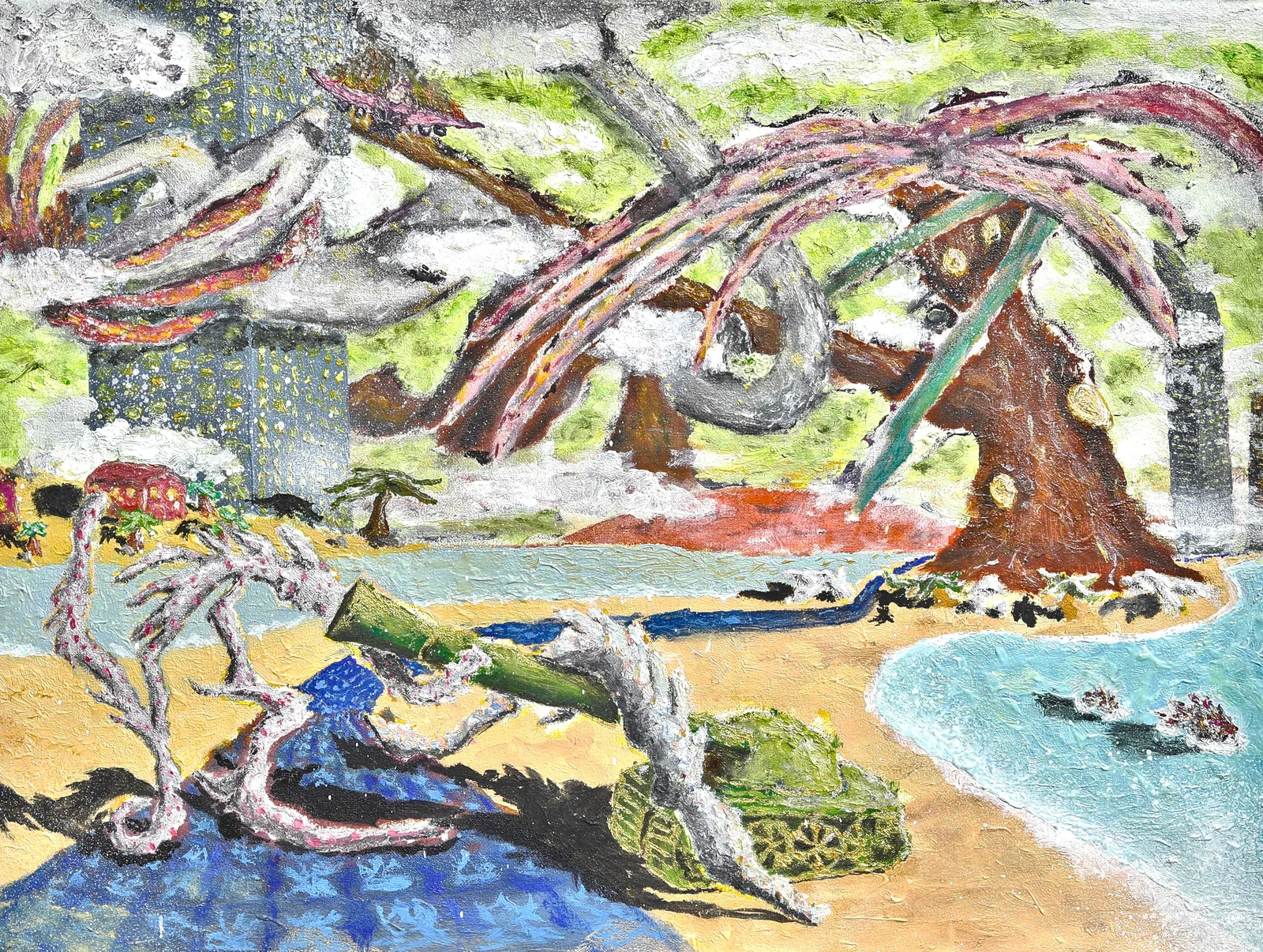 Vittorio Zeppillo, Hot vacation, 2020. Oil on canvas · 30 × 40 cm