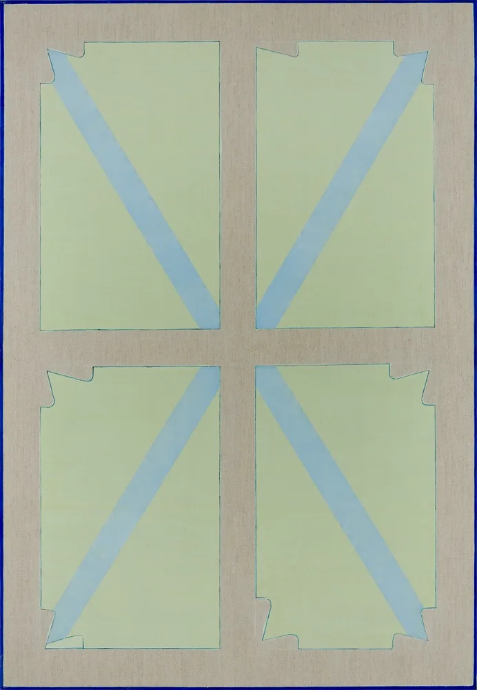 Stefano Cumia, SCP X + 1, 2014. Egg tempera, oil, pigmented gesso on linen · 150 × 105 cm