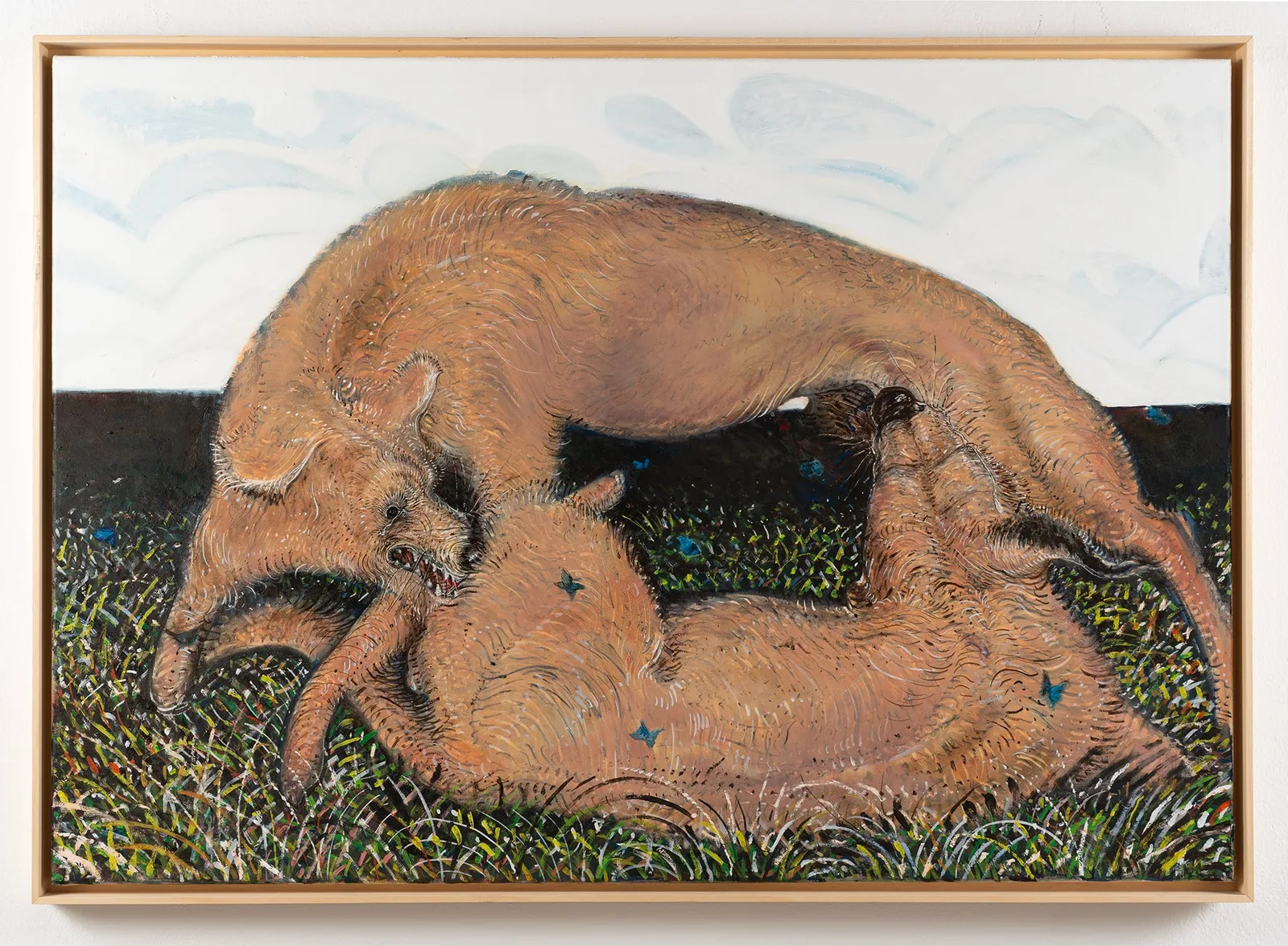 Alessandro Miotti, Voglio rotolarmi con te, 2024. Oil on canvas · 100 × 145 cm