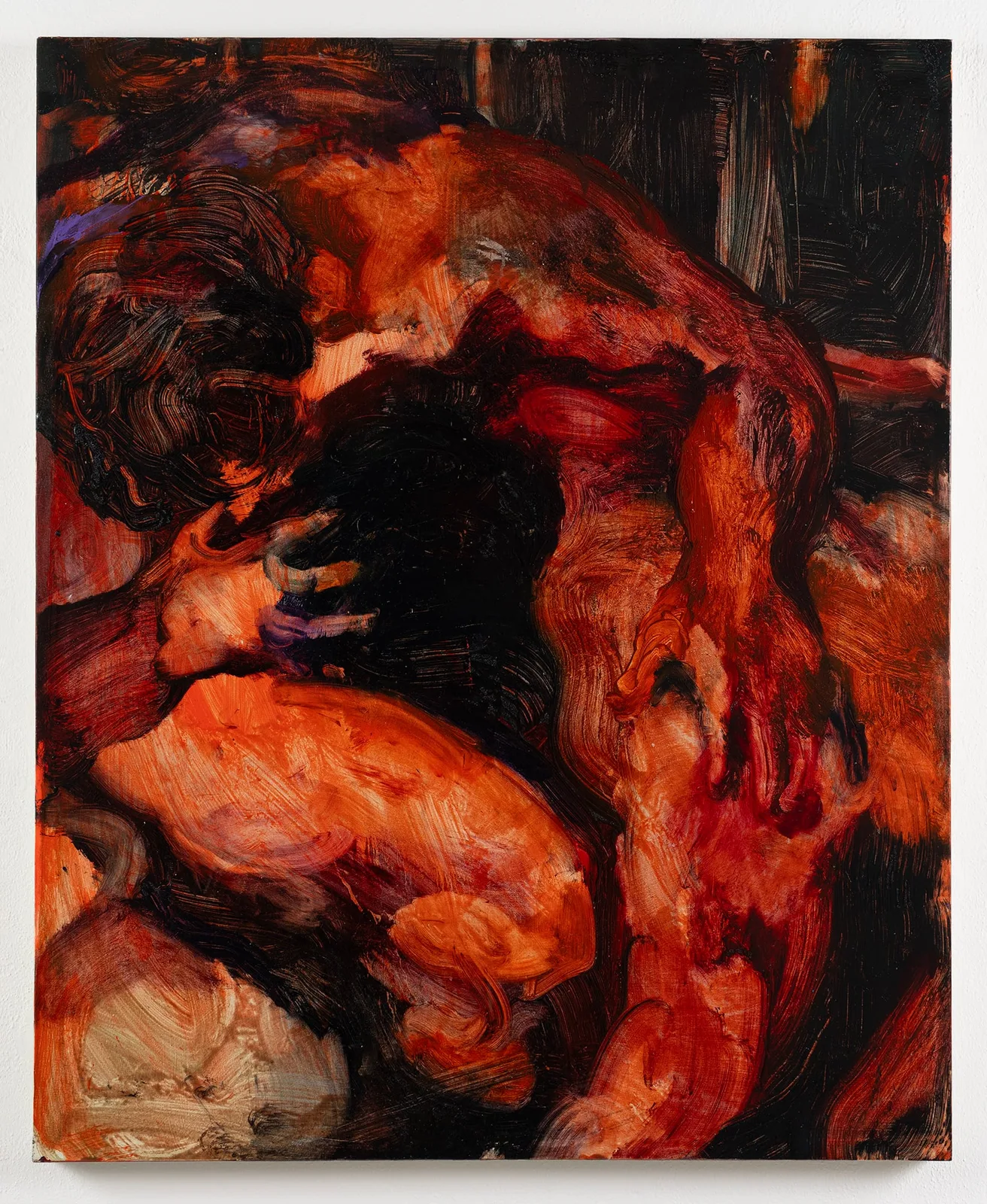 Maria Giovanna Zanella, Il segreto dello struzzo, 2024. Oil and acrylic on canvas · 110 × 90 cm