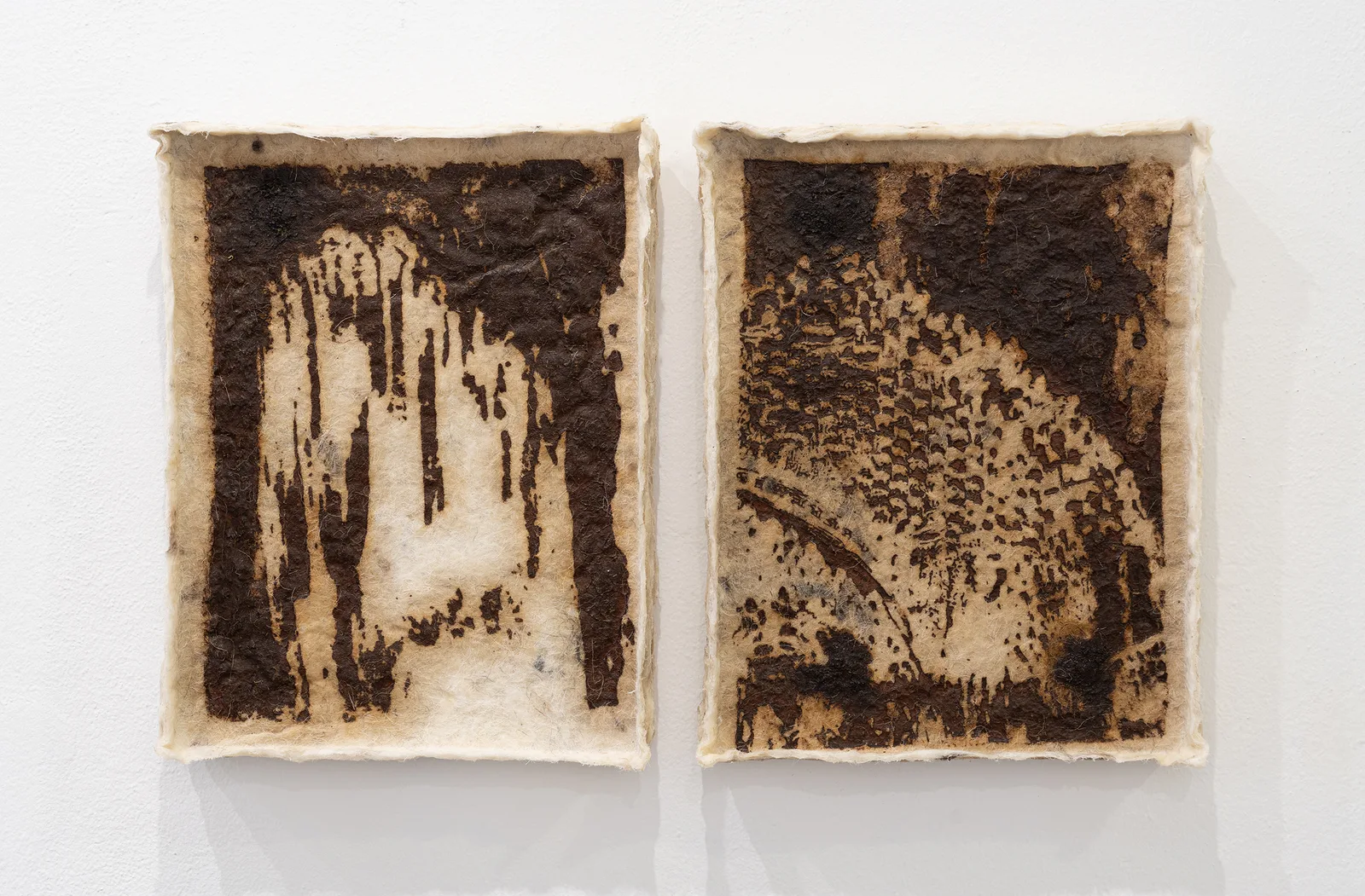 Francesca Polizzi, Distico 5, 2026. Raw wool felts and rust · 40 × 31 × 6 cm