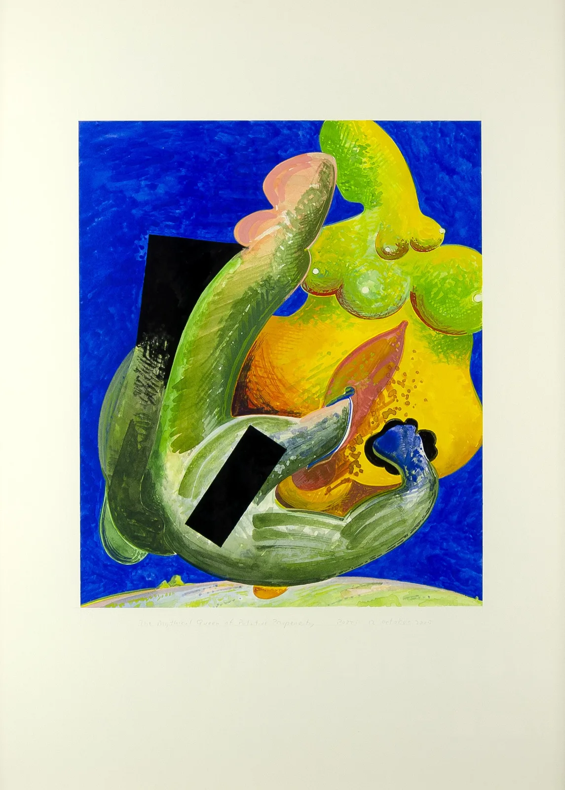 Folla. The mythical queen of putative proponsity, 2005, Oil on paper, 76 x 57 cm