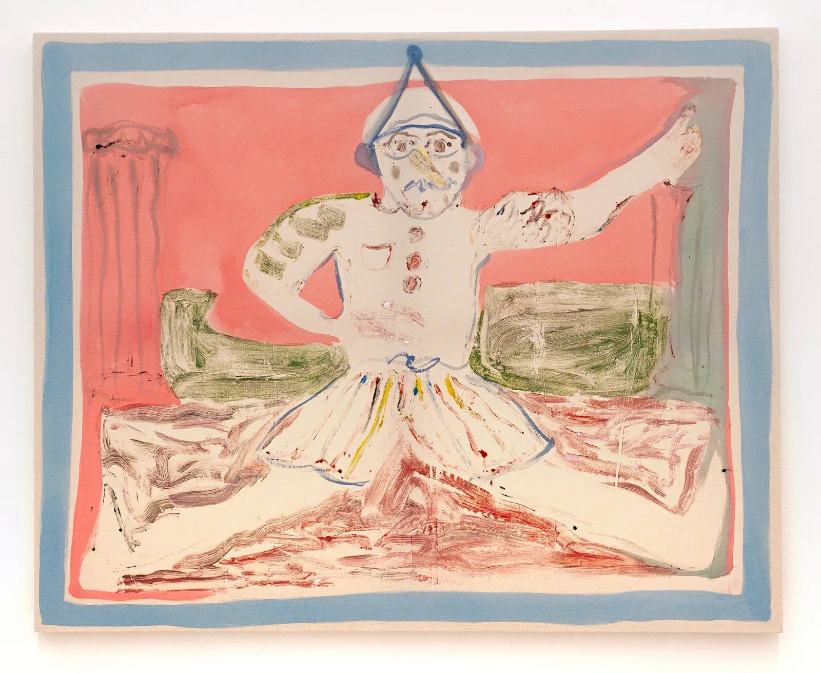 Alessandro Aprile, Quanto mi manca il mare, 2023. Monotype and mixed media on raw canvas · 120 × 150 cm