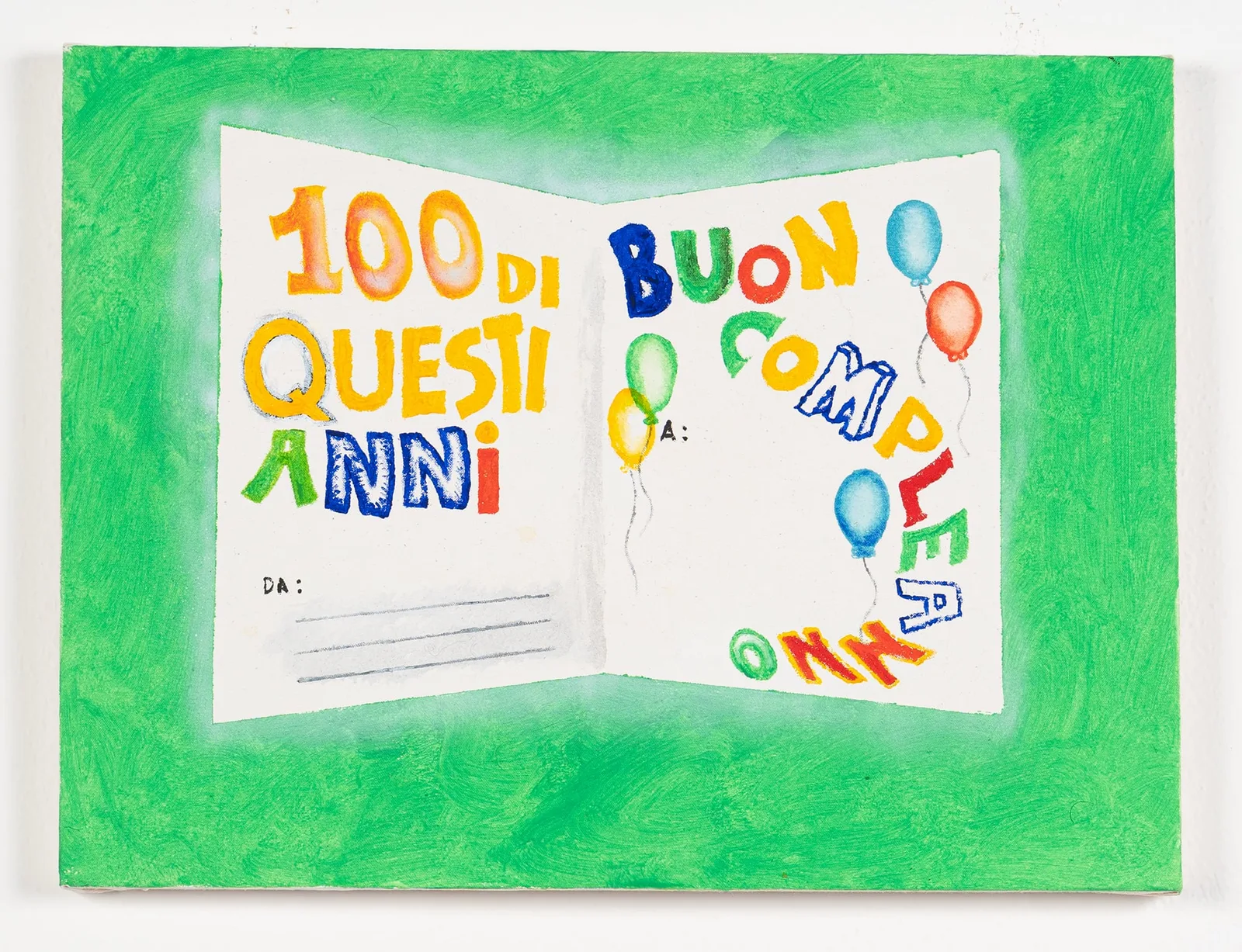 Pierluigi Scandiuzzi, Auguri, 2024. Acrylic on canvas · 30 × 40 cm