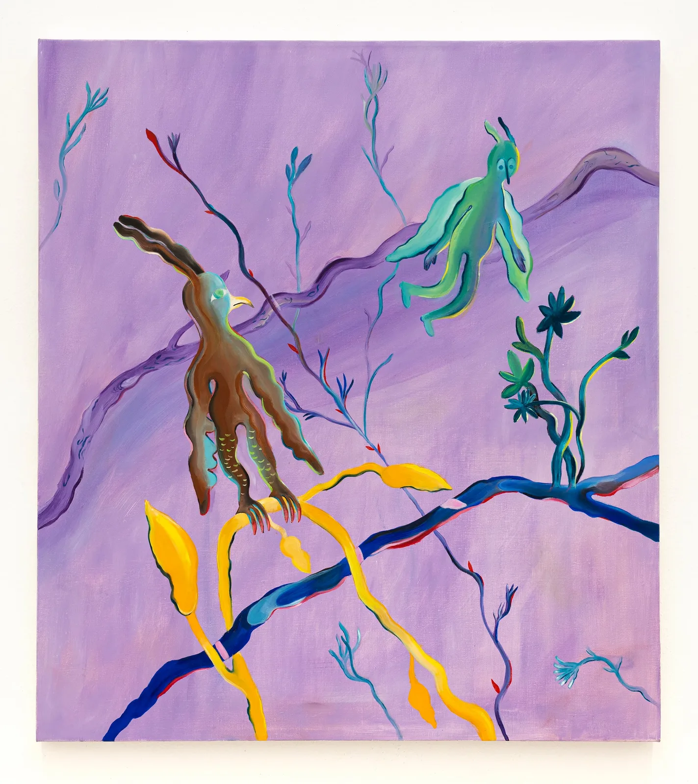 Elias Vitrano, Fiori elettrici, 2023. Oil on canvas · 90 × 80 cm