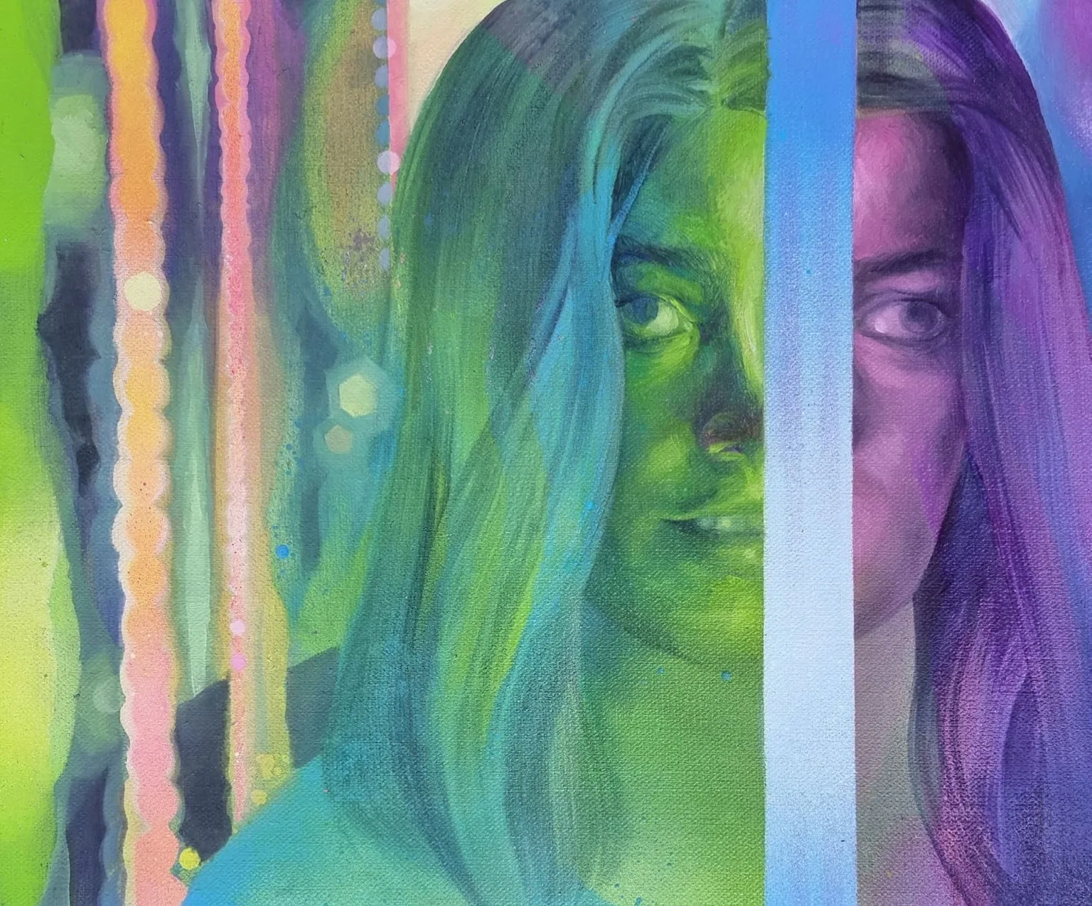 Barbara De Vivi, Mirror Maze, 2022. Mixed media on canvas · 25.5 × 30 cm