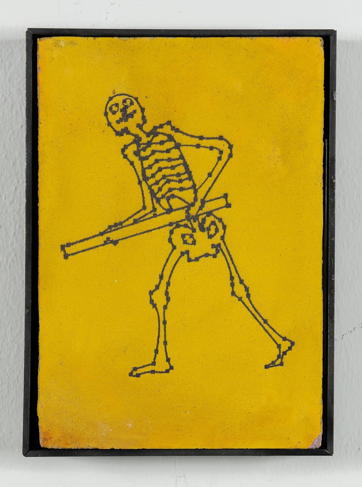 Daniele Franzella, Fratello 2, 2023. Digital fresco, iron frame · 29 × 21 × 6 cm