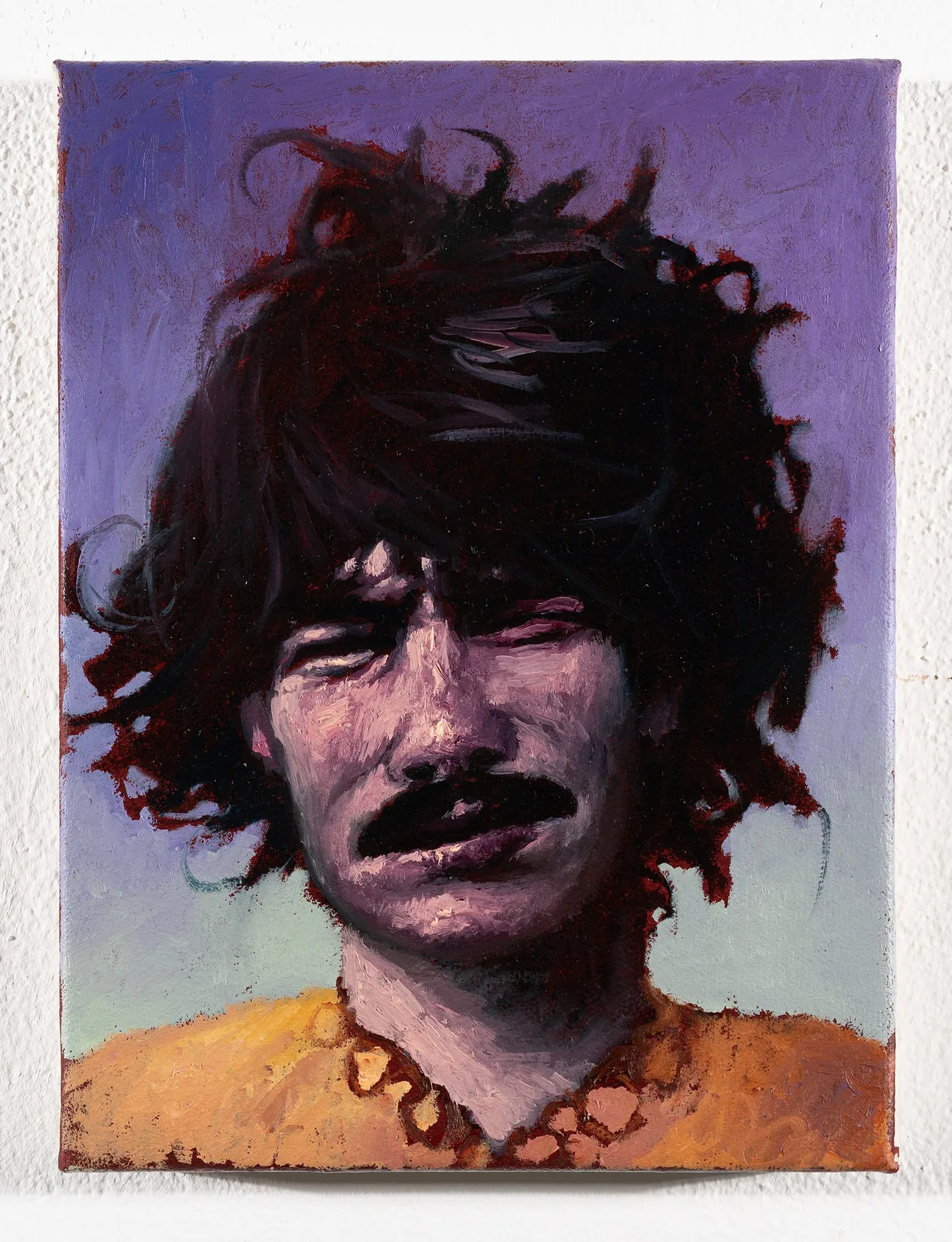 Francesco De Grandi, Apostolo pasoliniano, 2023. Oil on canvas · 24 × 18 cm