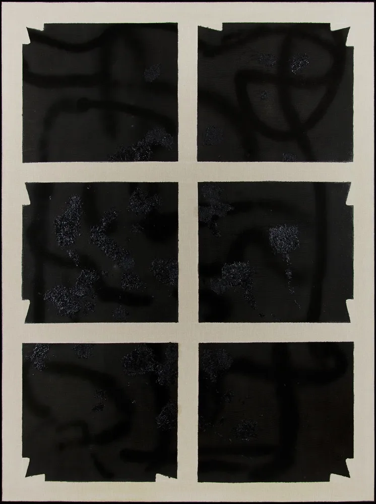 Stefano Cumia, Sciamatura #3 (SCP BVS 1), 2014. Egg tempera, oil, pigmented gesso, glass on linen · 200 × 150 cm