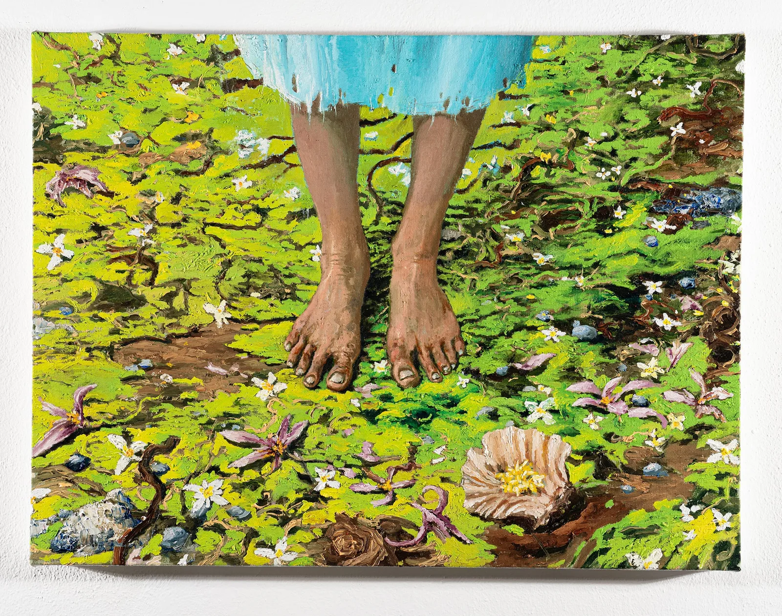 Francesco De Grandi, I piedi di Rosalia, 2023. Oil on canvas · 45 × 60 cm