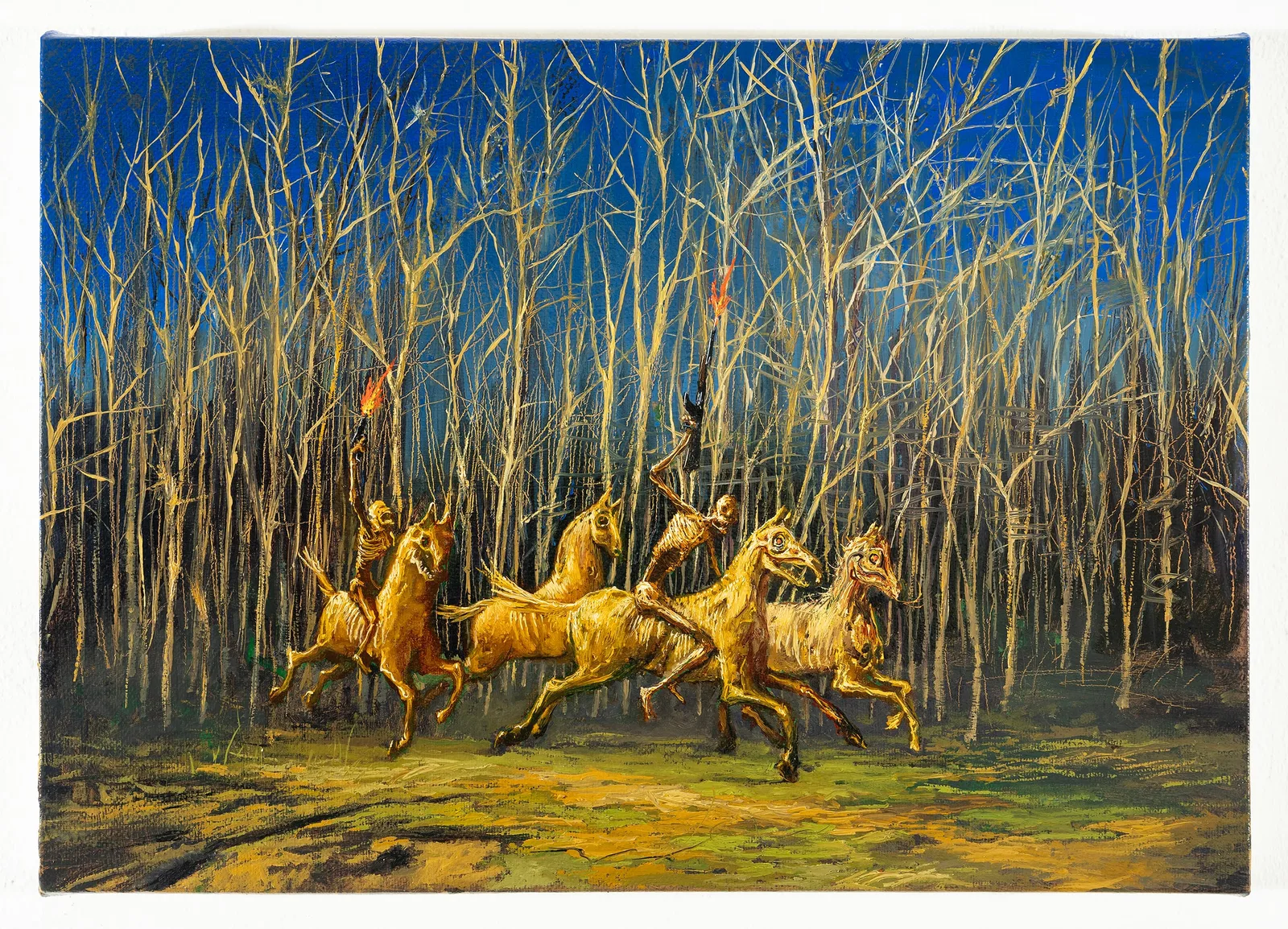 Francesco De Grandi, La Guerre, 2025. Oil on canvas · 35 × 50 cm