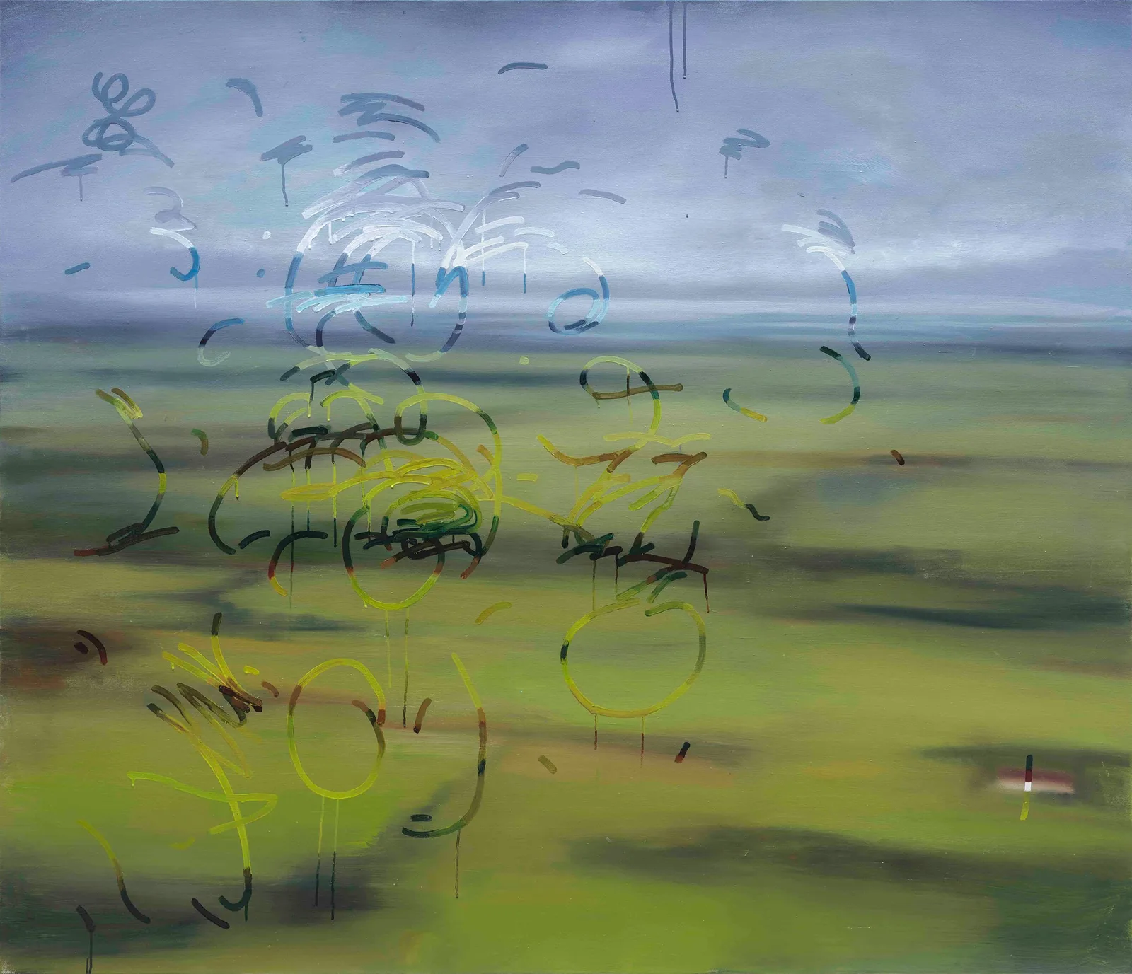 Jochen Mühlenbrink, Norddeutsche Landschaft, 2019. Oil on canvas · 180 × 220 cm