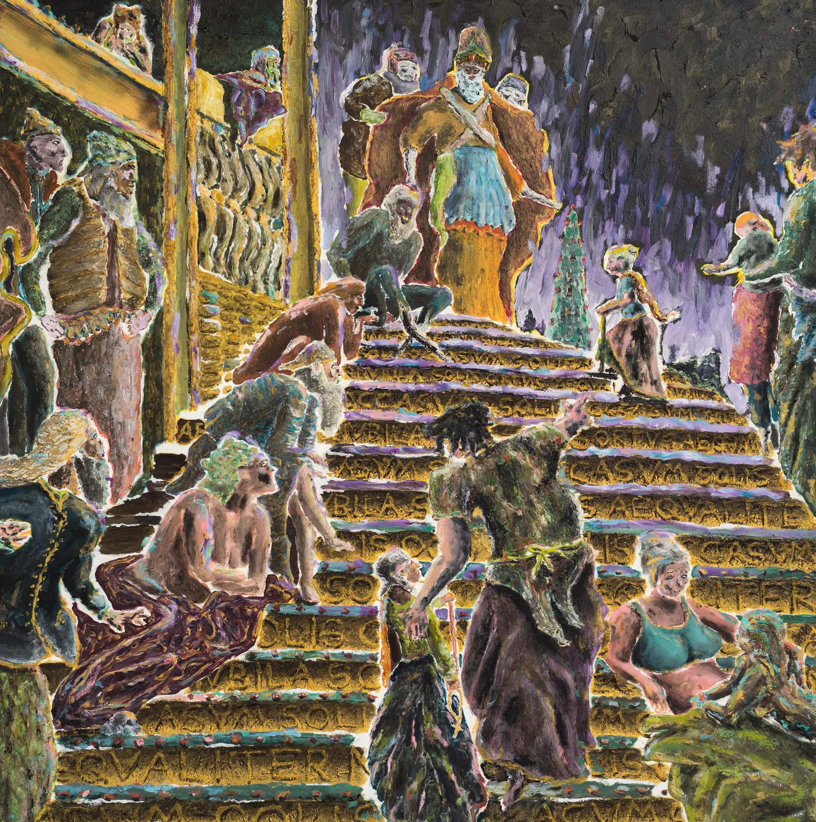 Vittorio Zeppillo, Si presenta la notte di San Lorenzo, 2021. Oil on canvas · 80 × 80 cm