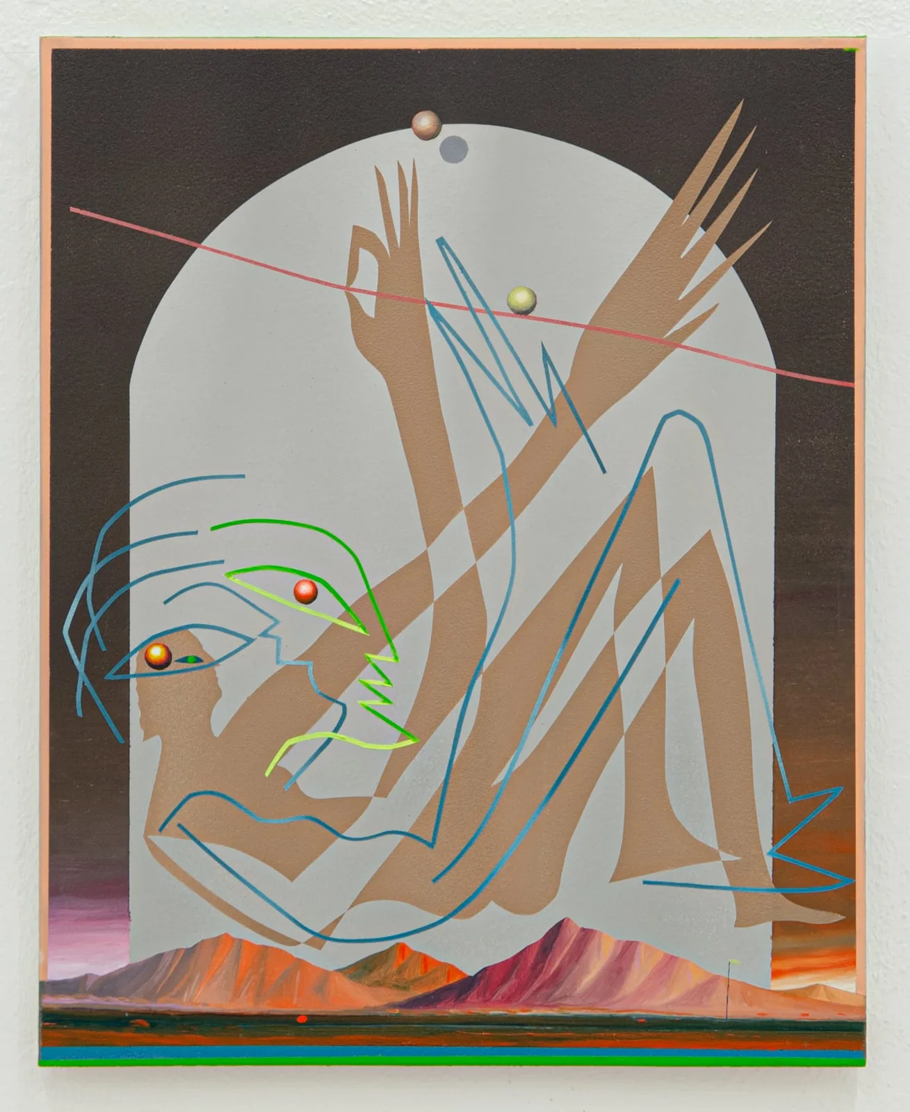 Mattia Barbieri, Neon, 2022. Oil on panel · 46 × 37 cm