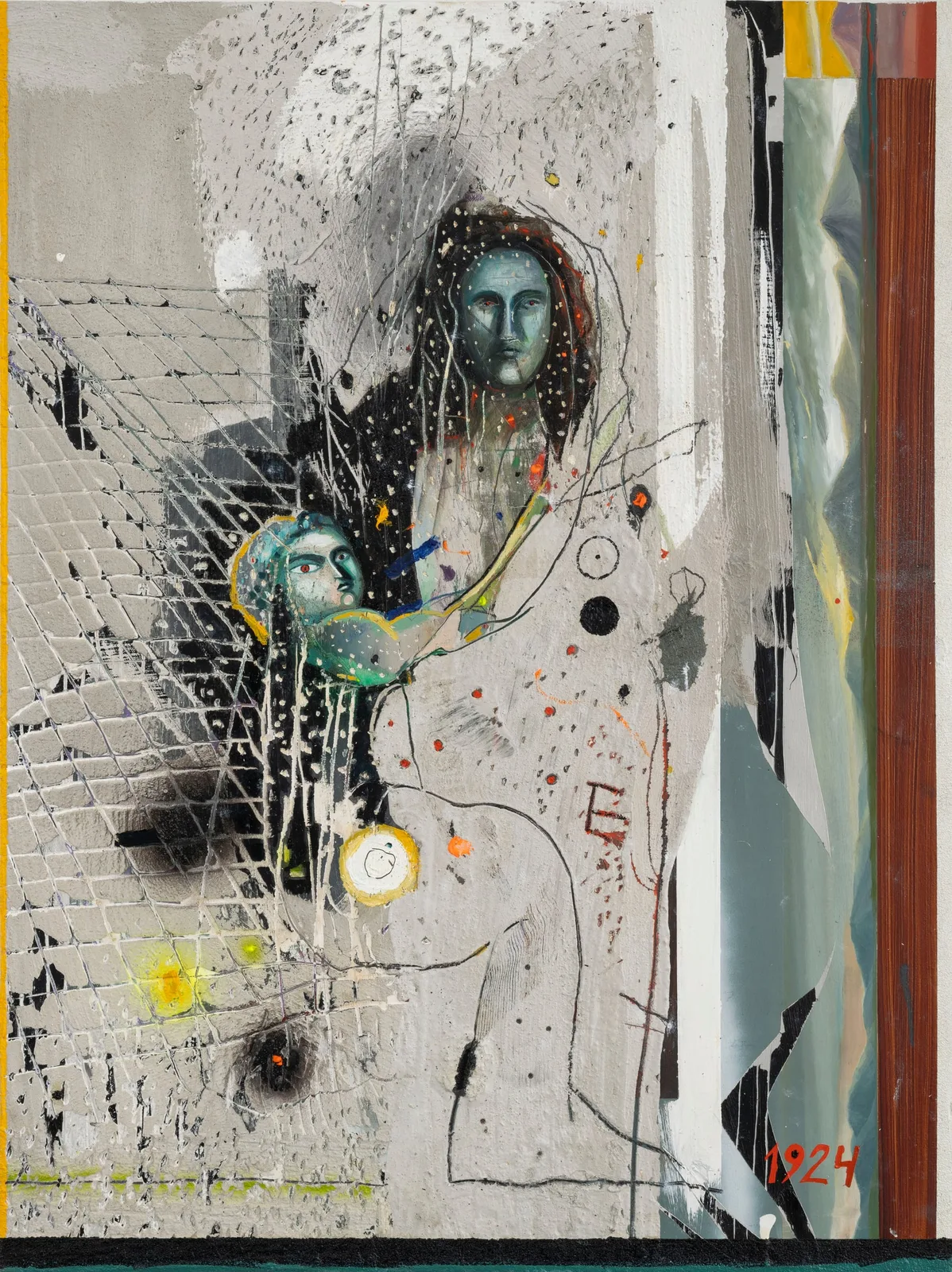 Mattia Barbieri, Madonna 1924, 2024. Oil, tempera and cement on wood · 81 × 60 cm