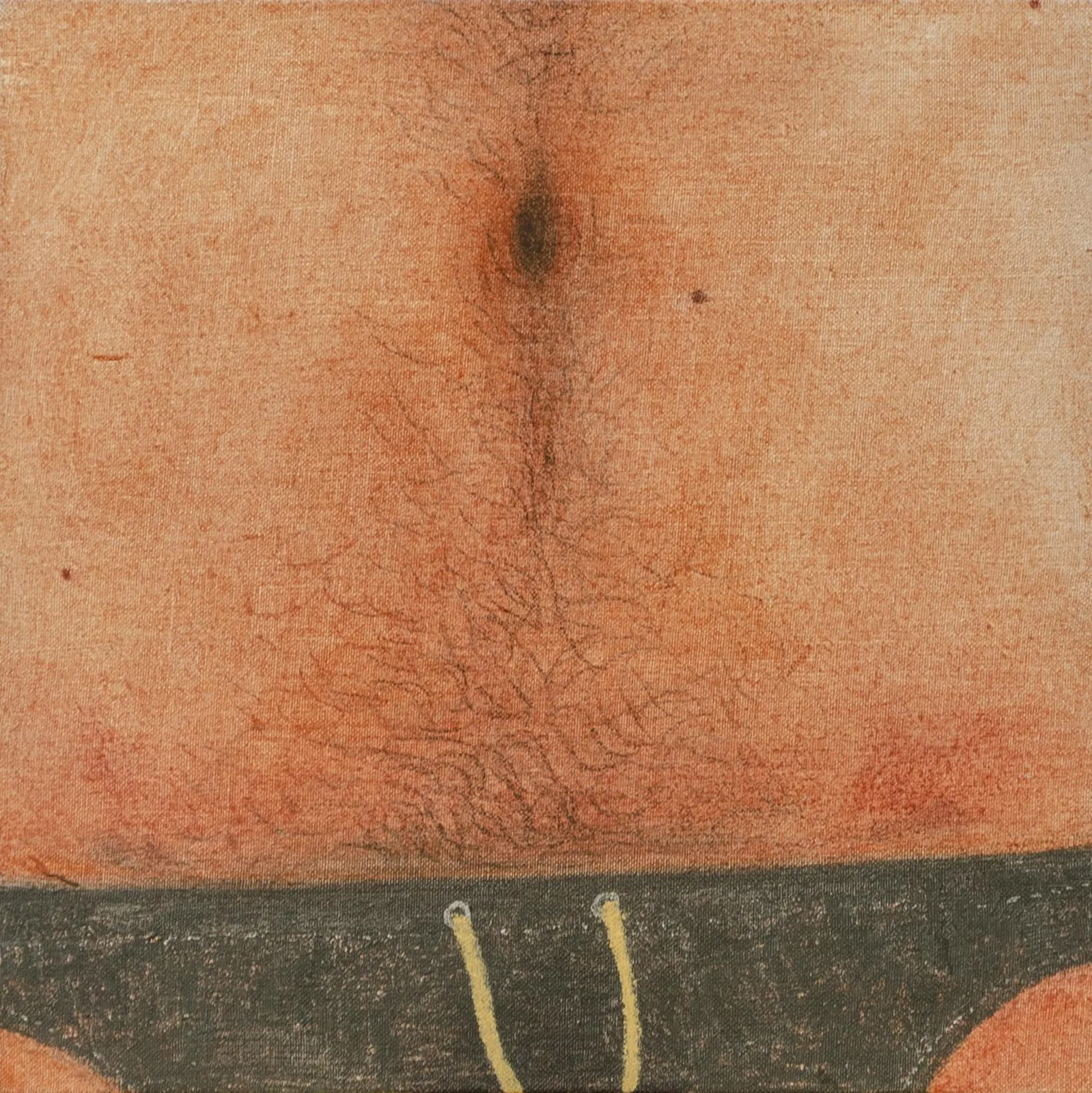 Salon Palermo 2. Roberto de Pinto, Ombelico, 2021, Encaustic, pastels on canvas, 30 x 30 cm