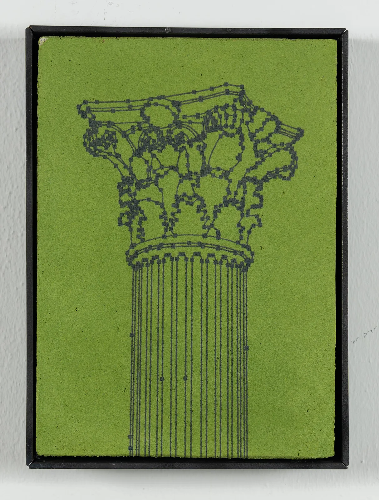 Daniele Franzella, Ordine 3, 2023. Digital fresco, iron frame · 29 × 21 × 6 cm