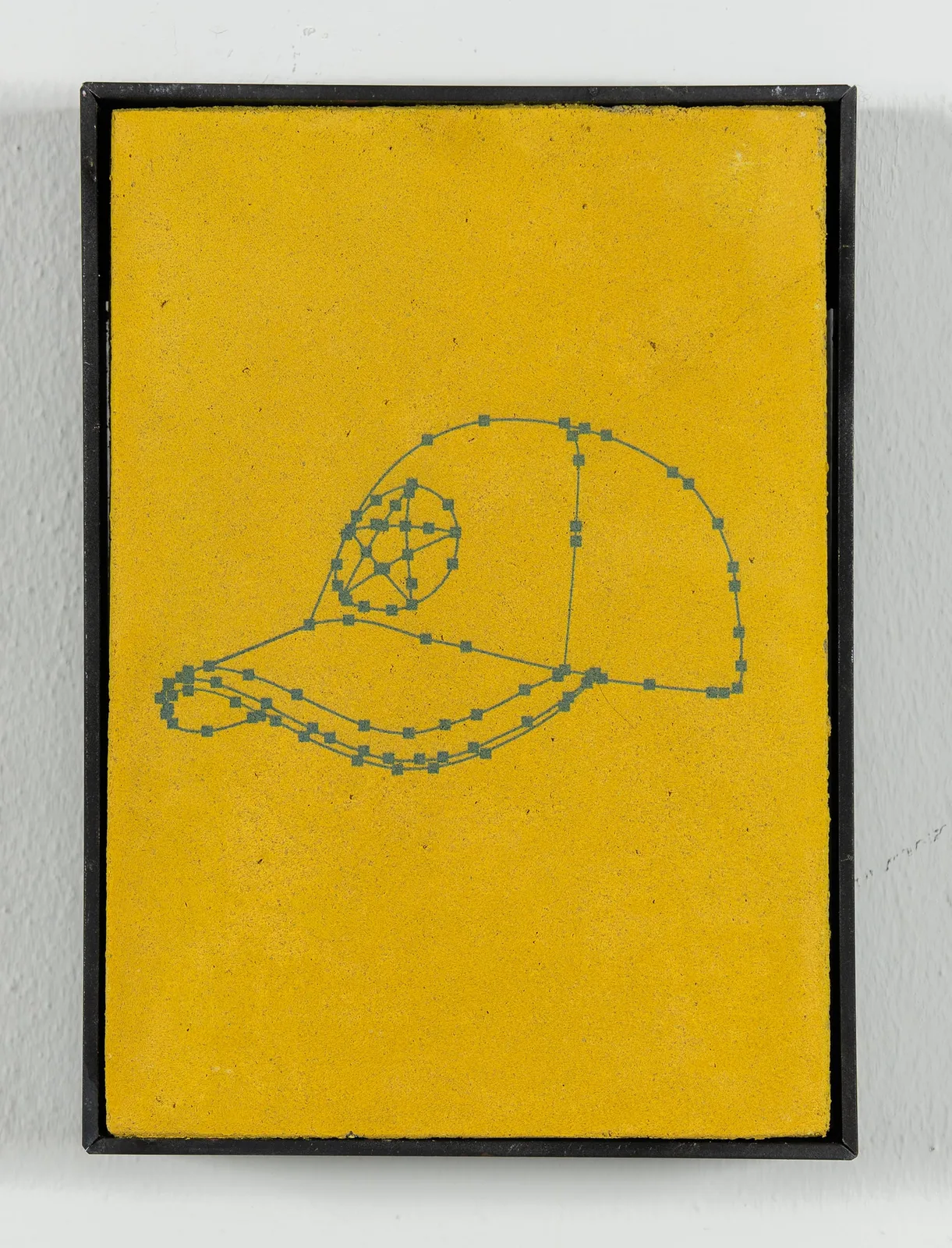 Daniele Franzella, Berretto, 2023. Digital fresco, iron frame · 29 × 21 × 6 cm