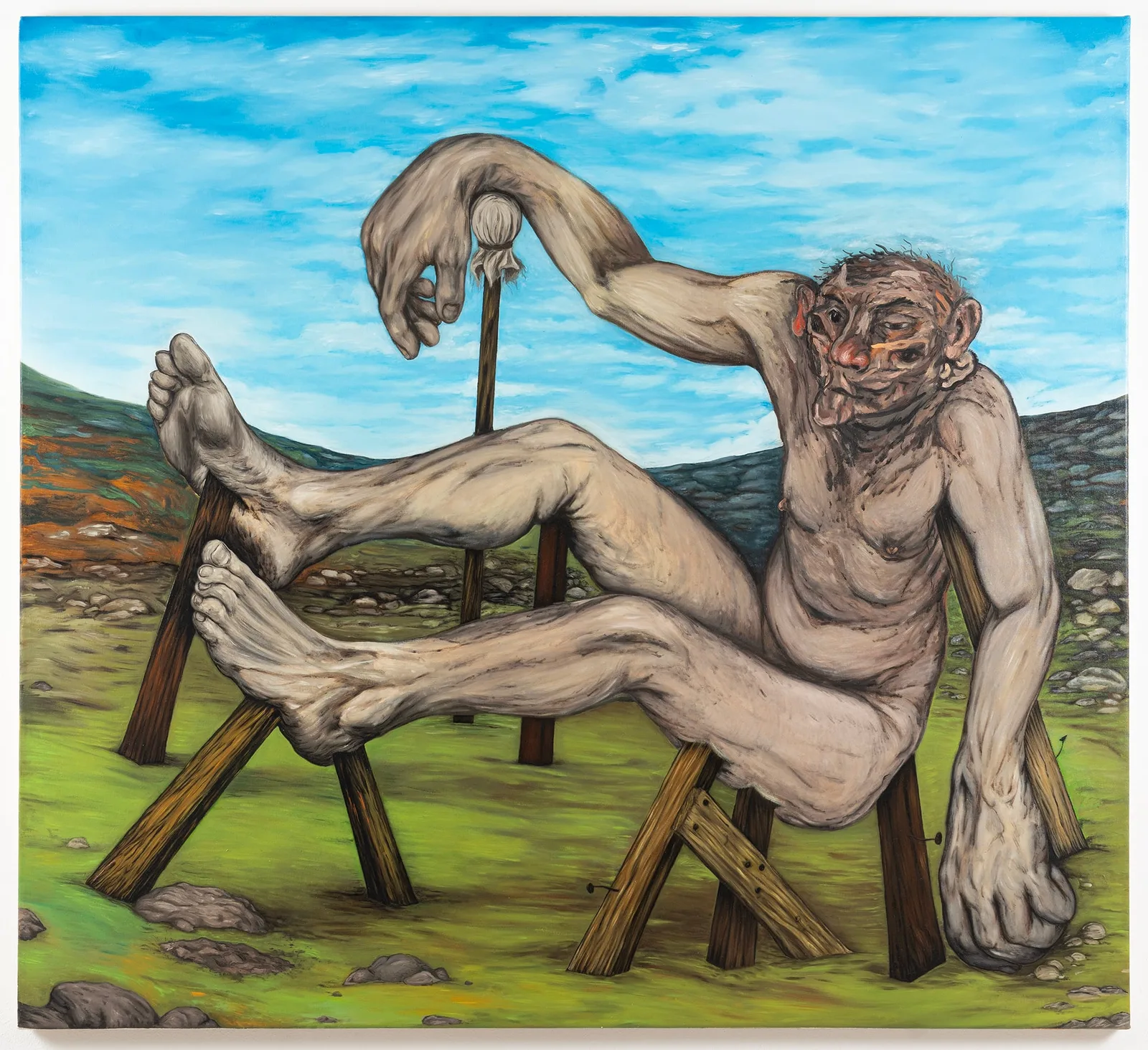 Carlos Casuso, Deposizione, ritratto di un Pittore, 2024. Oil on canvas · 167 × 177 cm