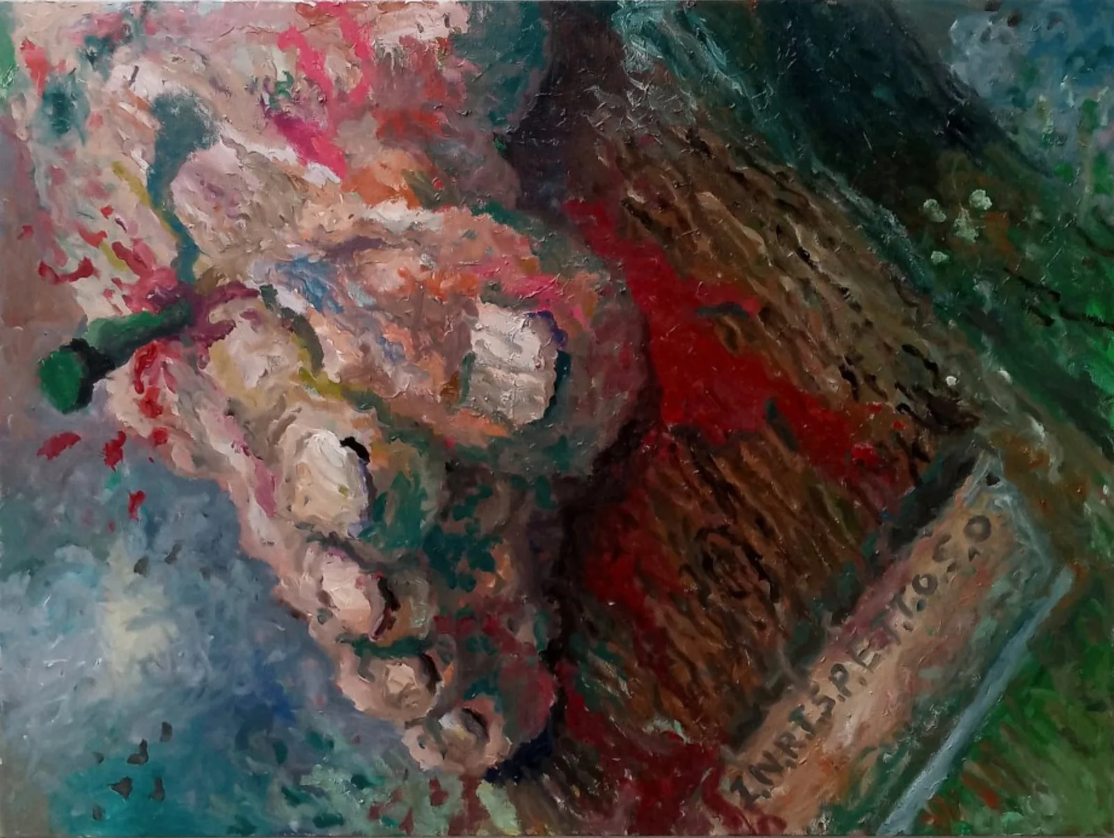 Aronne Pleuteri, Disamina storica ai piedi di Cristo, 2021. Oil on canvas · 60 × 80 cm