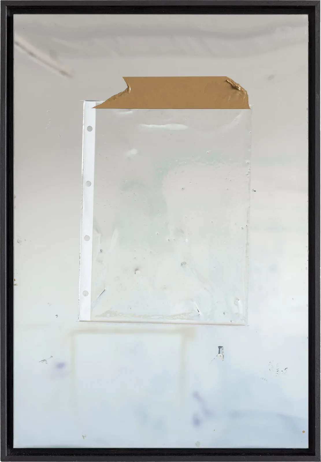 Jochen Mühlenbrink, MTP, 2023. Epoxy, oil and resin on mirror glass, wooden frame · 64 × 44 cm