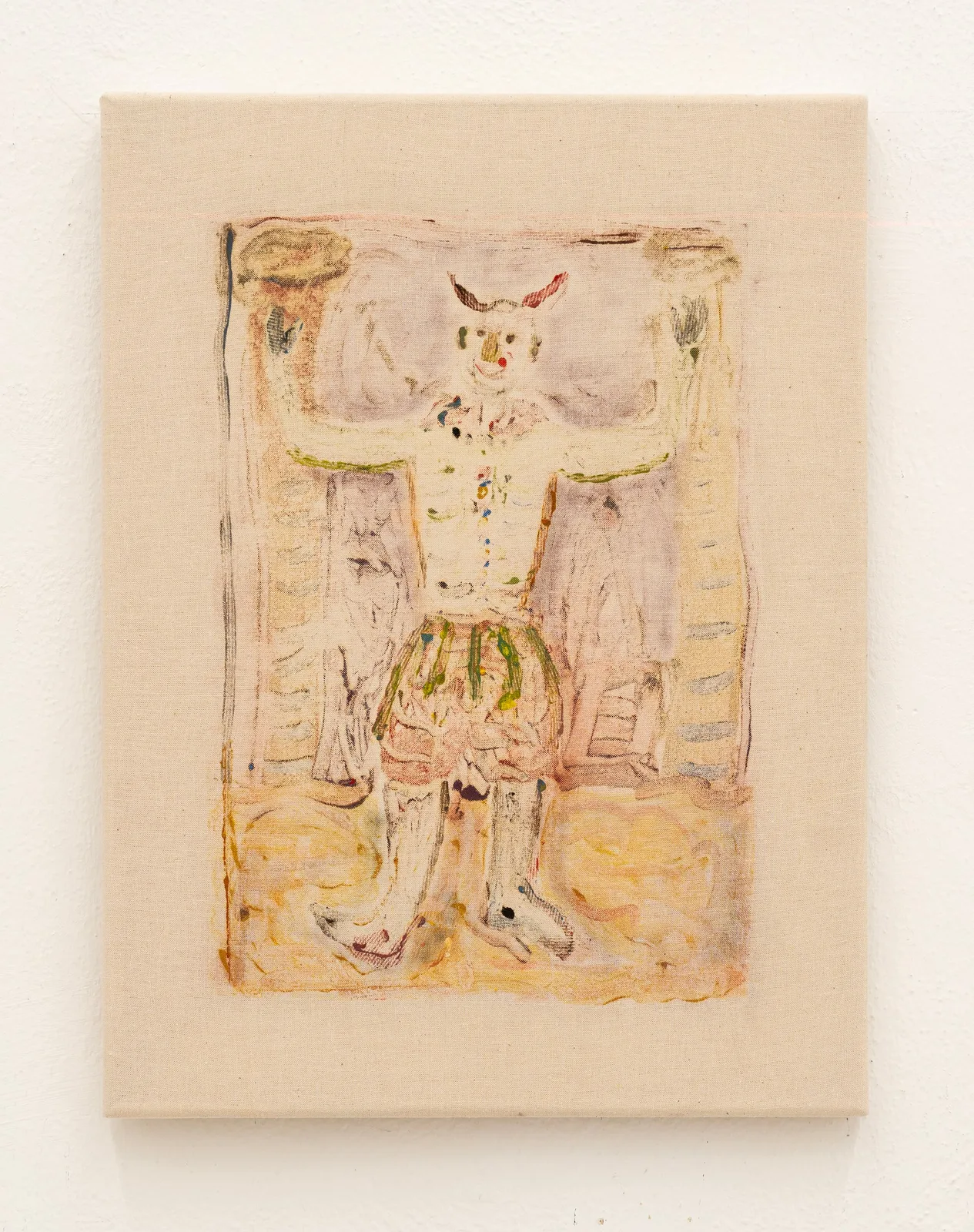 Alessandro Aprile, Tarocco n. 15, 2023. Monotype on raw canvas · 40 × 30 cm