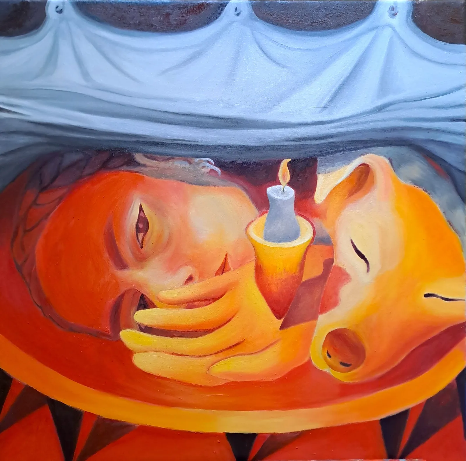 Anna Capolupo, Sipario, 2024. Oil on canvas · 40 × 40 cm