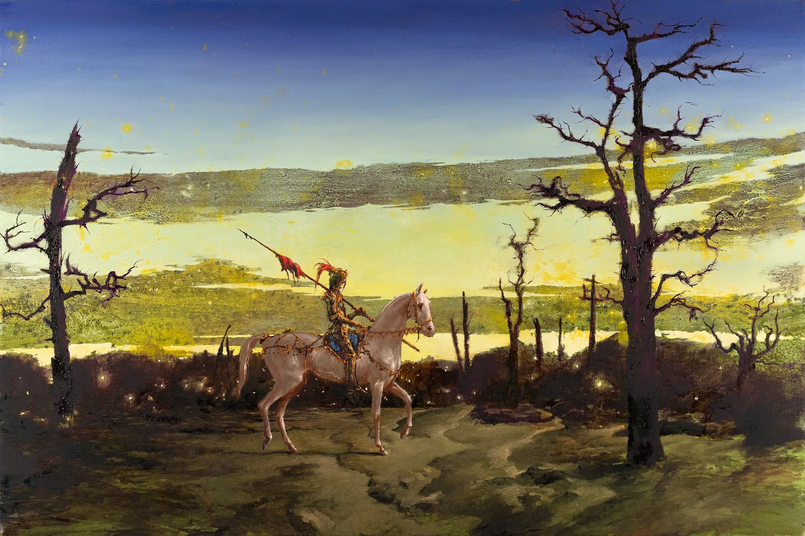 Francesco De Grandi, Cappa e spada, 2023. Oil on canvas · 80 × 120 cm