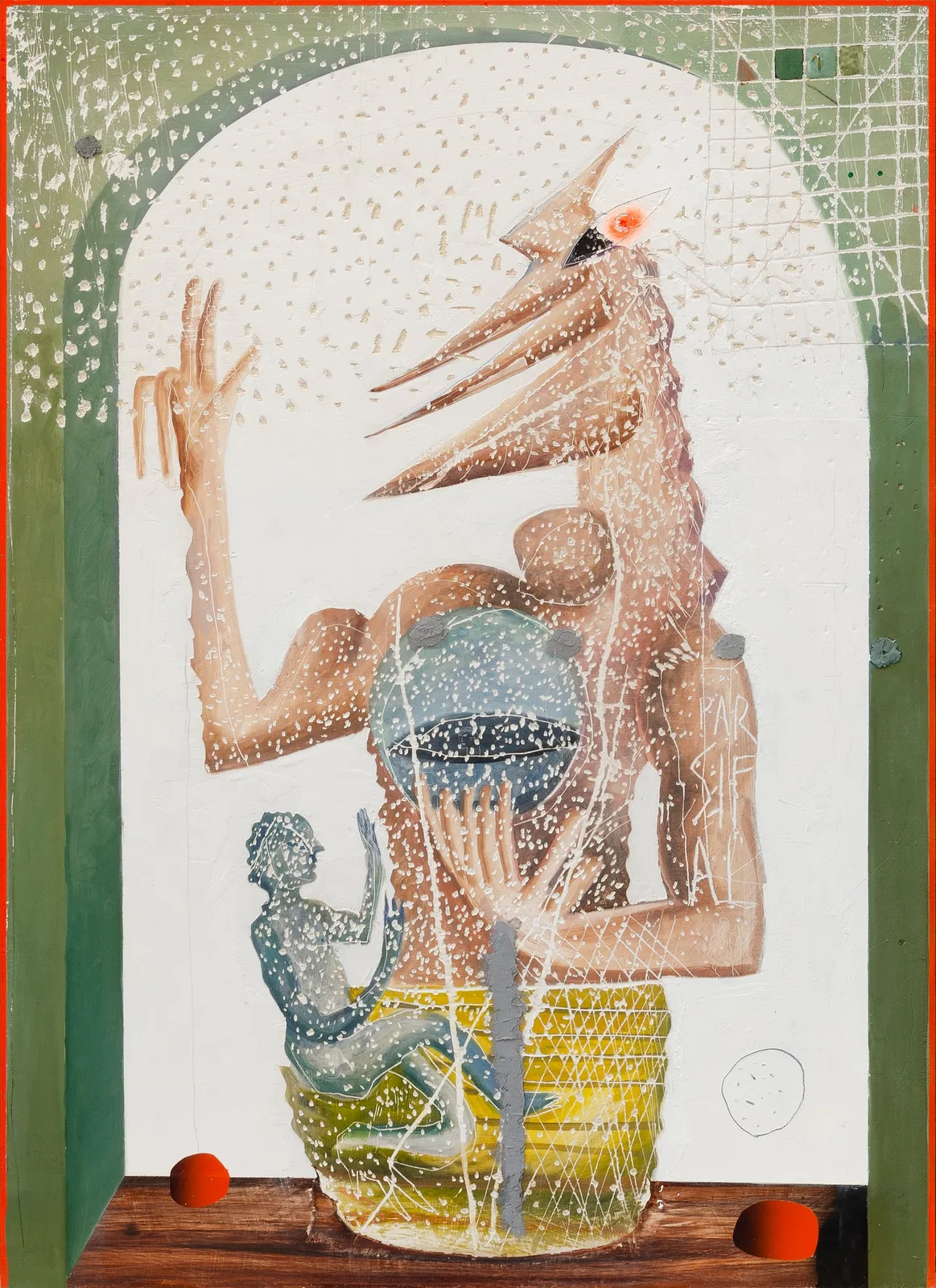 Mattia Barbieri, Salvator Mundi, 2021. Oil and tempera on panel · 125 × 90 cm