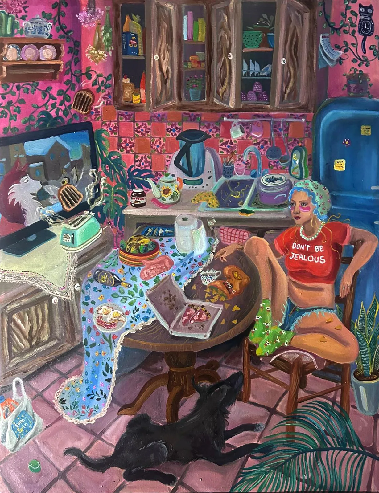 Dorotea Tocco, Shadow of her soul, 2024. Oil on canvas · 45 × 35 cm