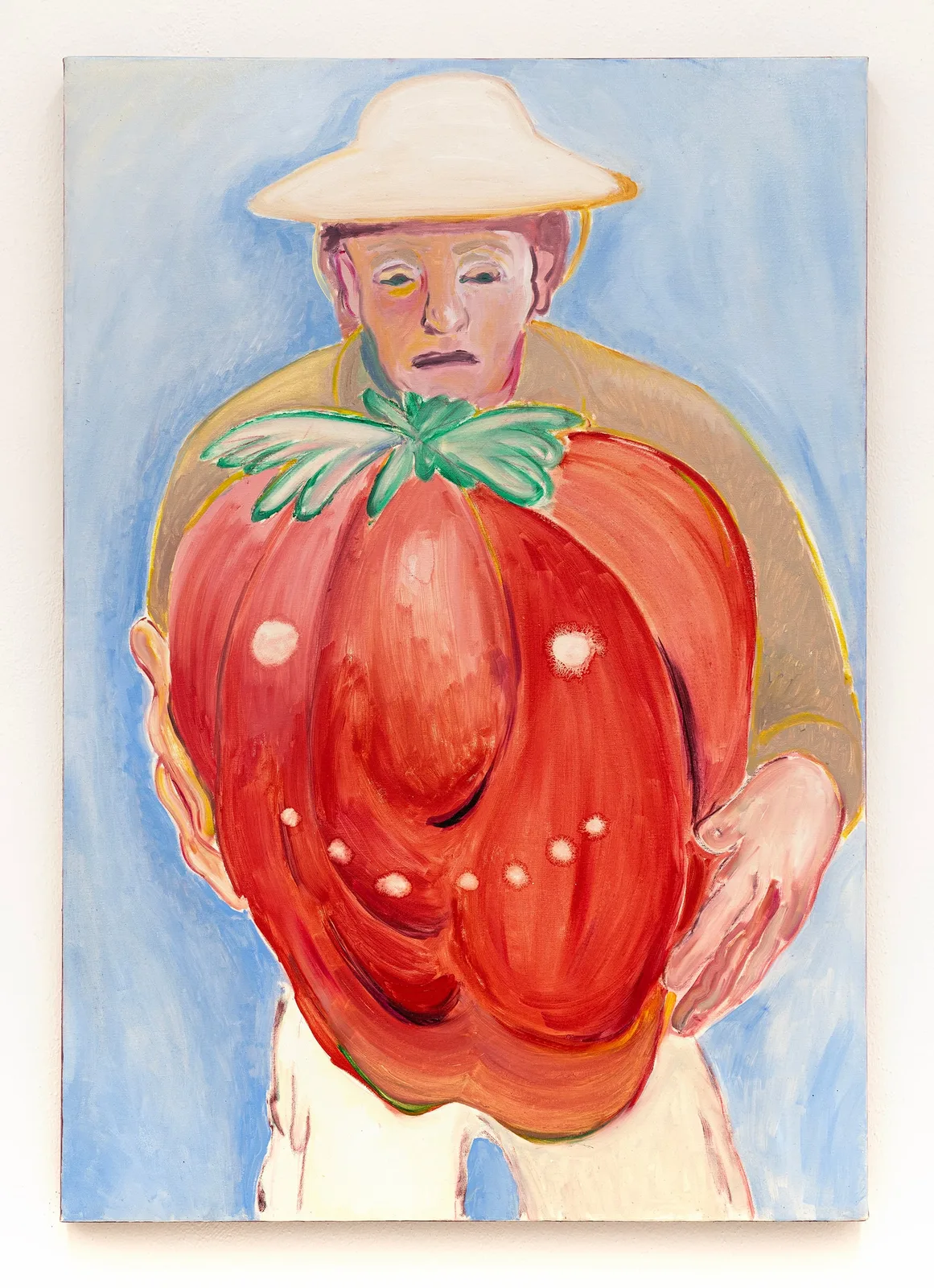 Martina Pozzobon, Fragola, 2023. Oil on canvas · 100 × 70 cm