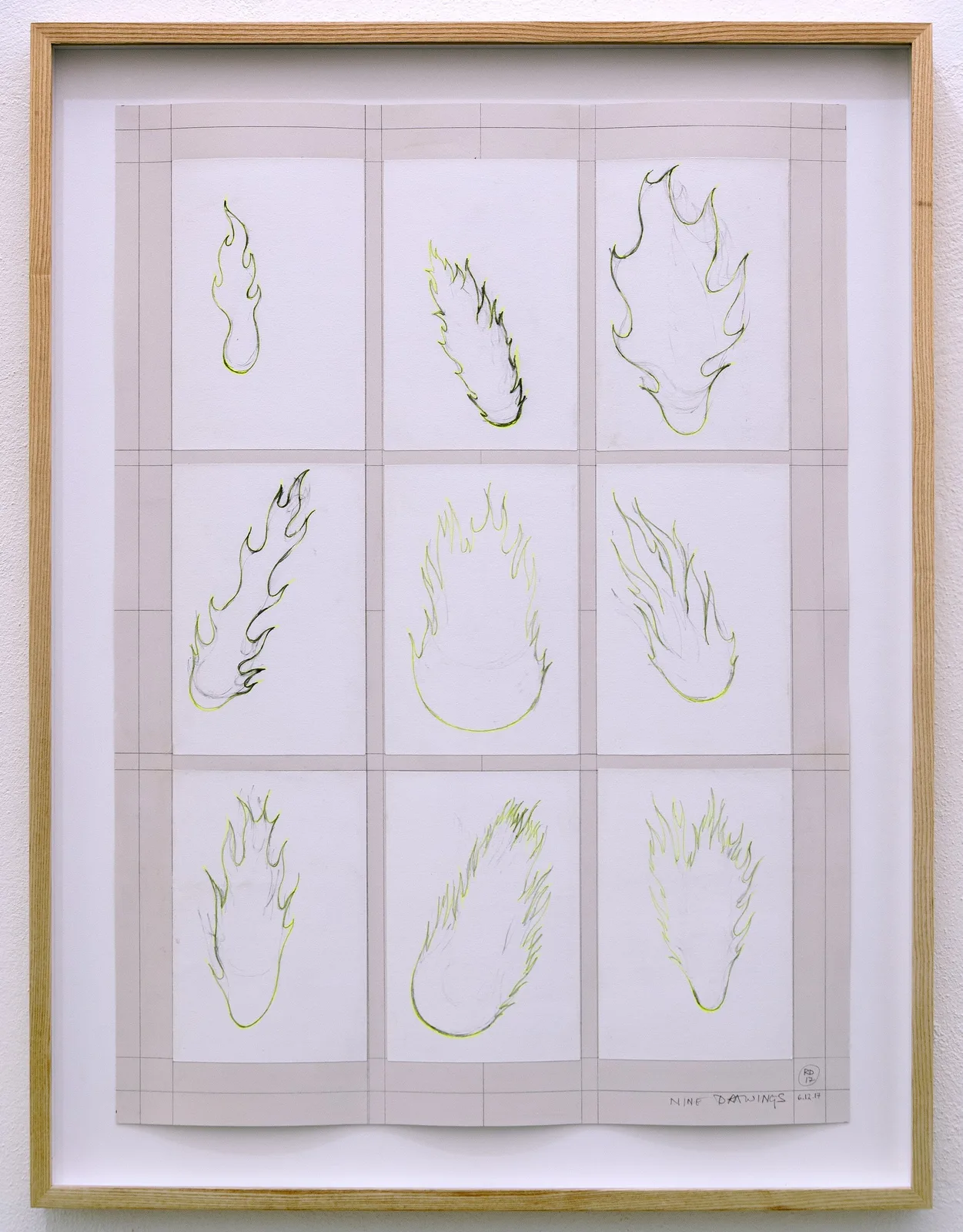 Richard Deacon, Nine drawings, 2017. Drawings on paper · 62 × 45 cm