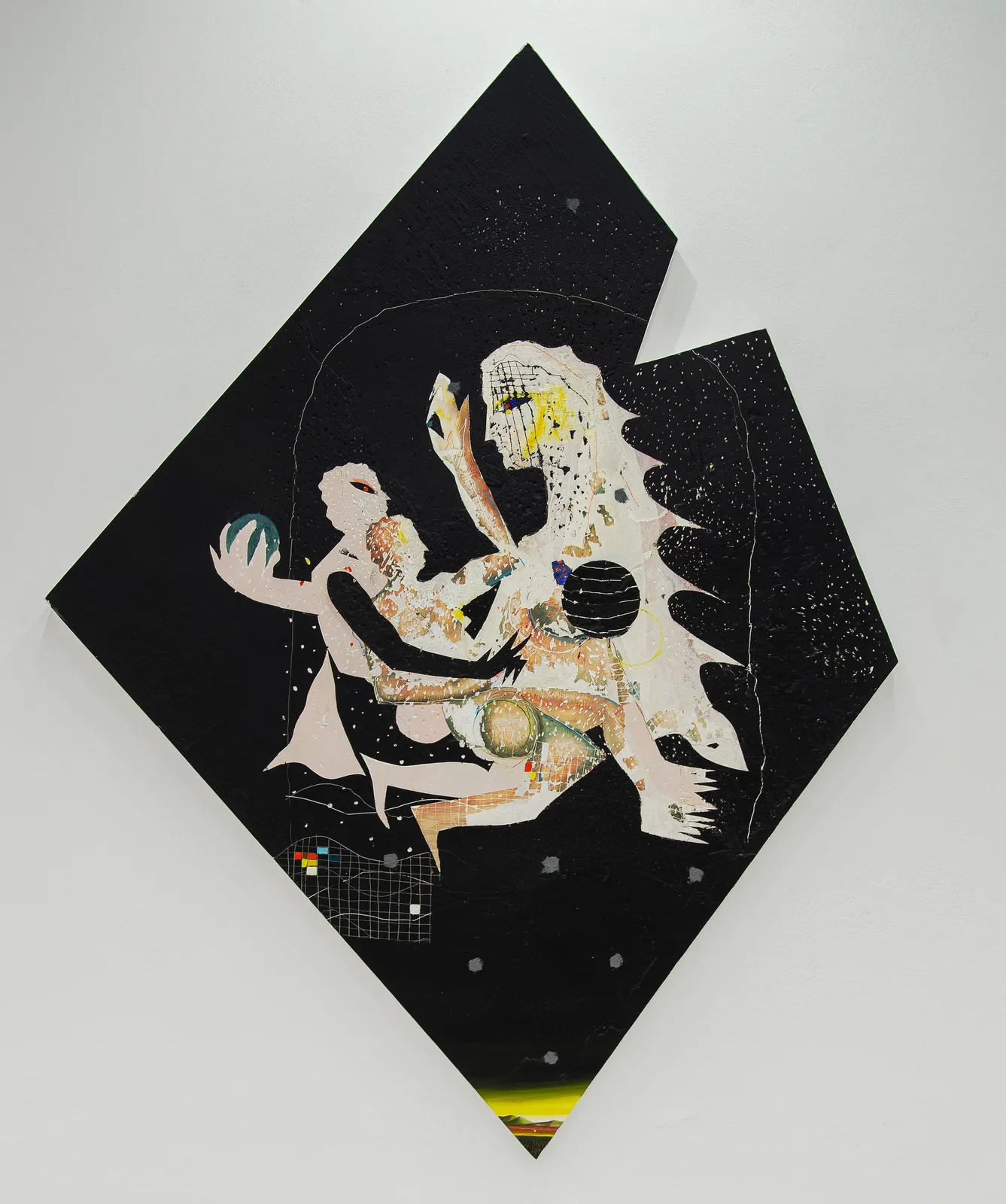 Mattia Barbieri, Maestà in mandorla, 20212022. Tempera, oil, cement on panel · 225 × 173 × 8 cm
