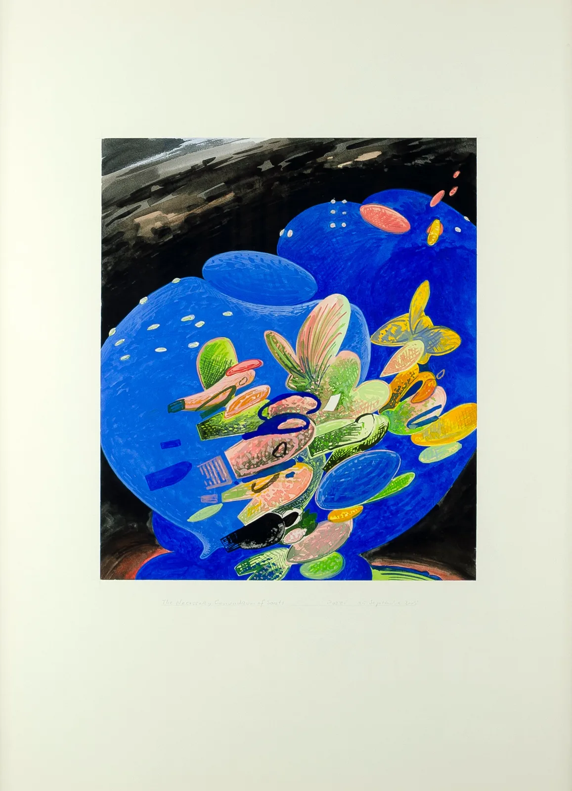 Lucio Pozzi, The necessary conundrum of sorts, 2005. Oil on paper · 76 × 57 cm