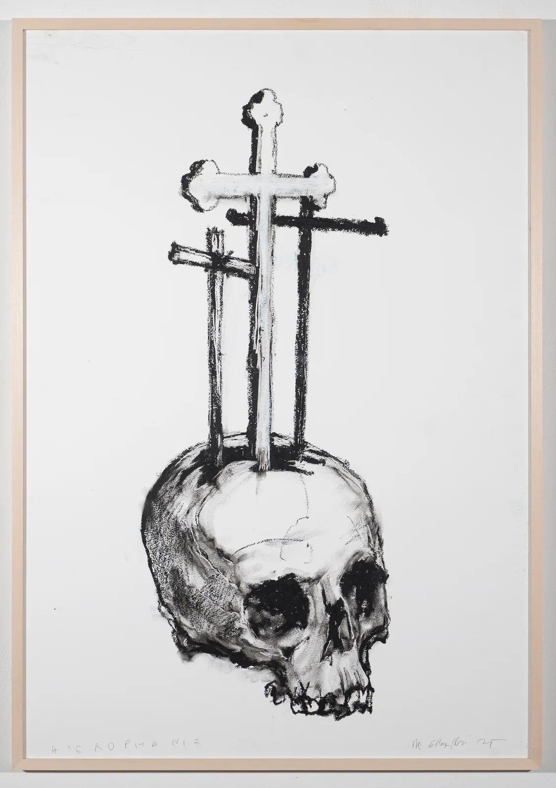Francesco De Grandi, Hierophanie, 2025. Oil pastel on prepared paper · 100 × 70 cm
