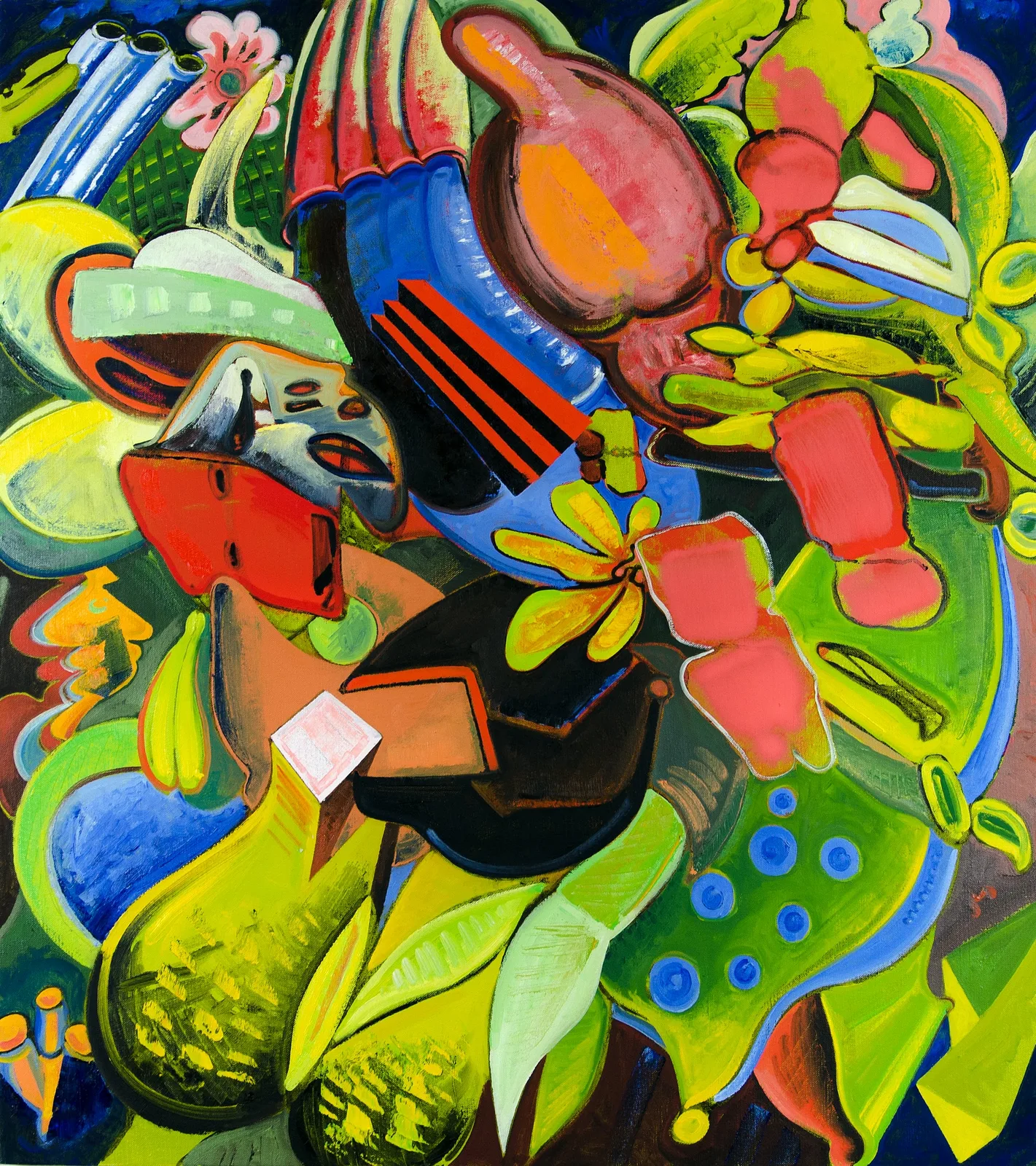 Lucio Pozzi, Extreme, 2018. Oil and acrylic on canvas · 90 × 80.5 × 3 cm