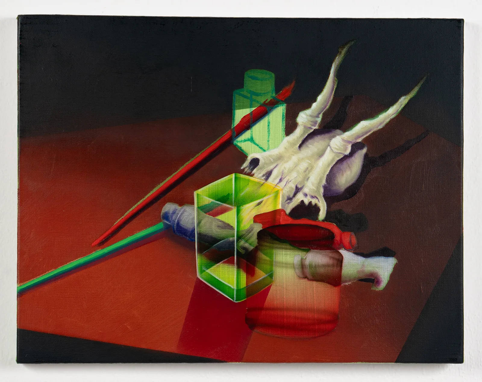 Salon Palermo 4. Gabriele Massaro, Studio un punto in cui tutto possa essere catturato, 2024, Olio, acrilico e smalto su tela, 35 x 24 cm