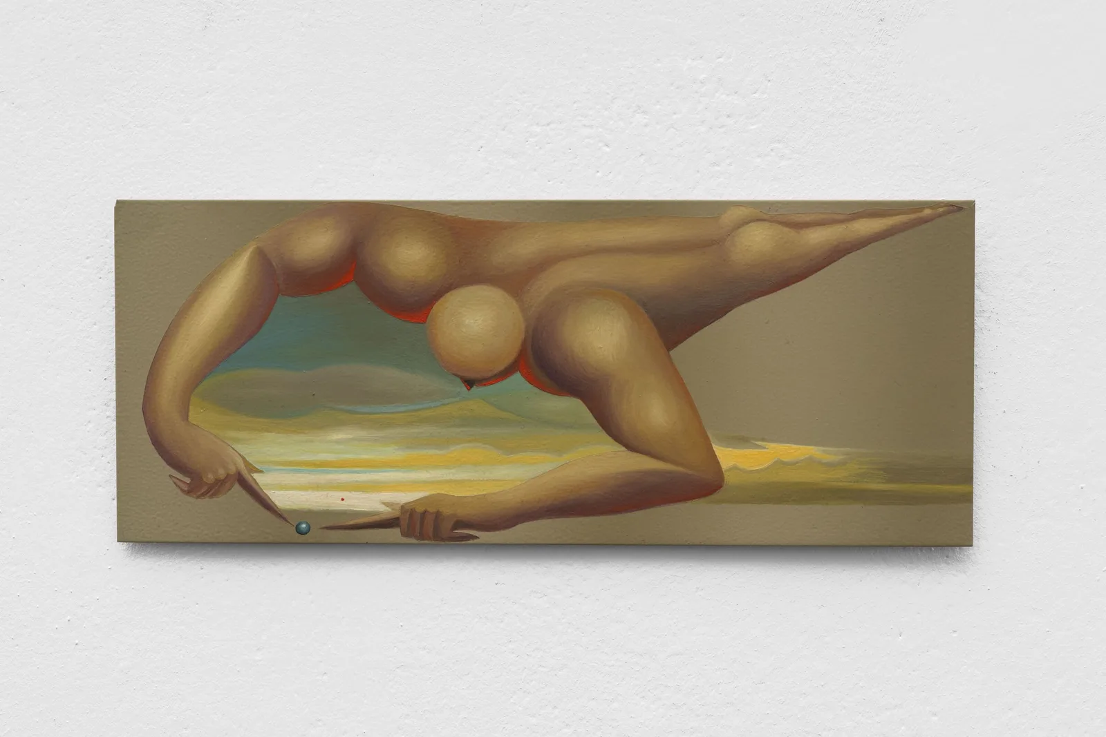 Mattia Barbieri, Creazione in volo, 2024. Oil on copper · 12.5 × 24 cm