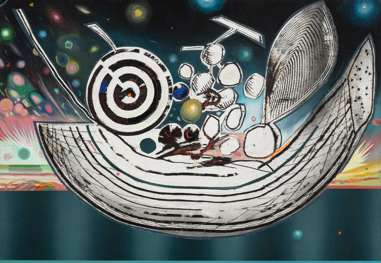 Mattia Barbieri, Sparkling Naturamorta, 2025. Oil and tempera on wood · 37 × 53 cm