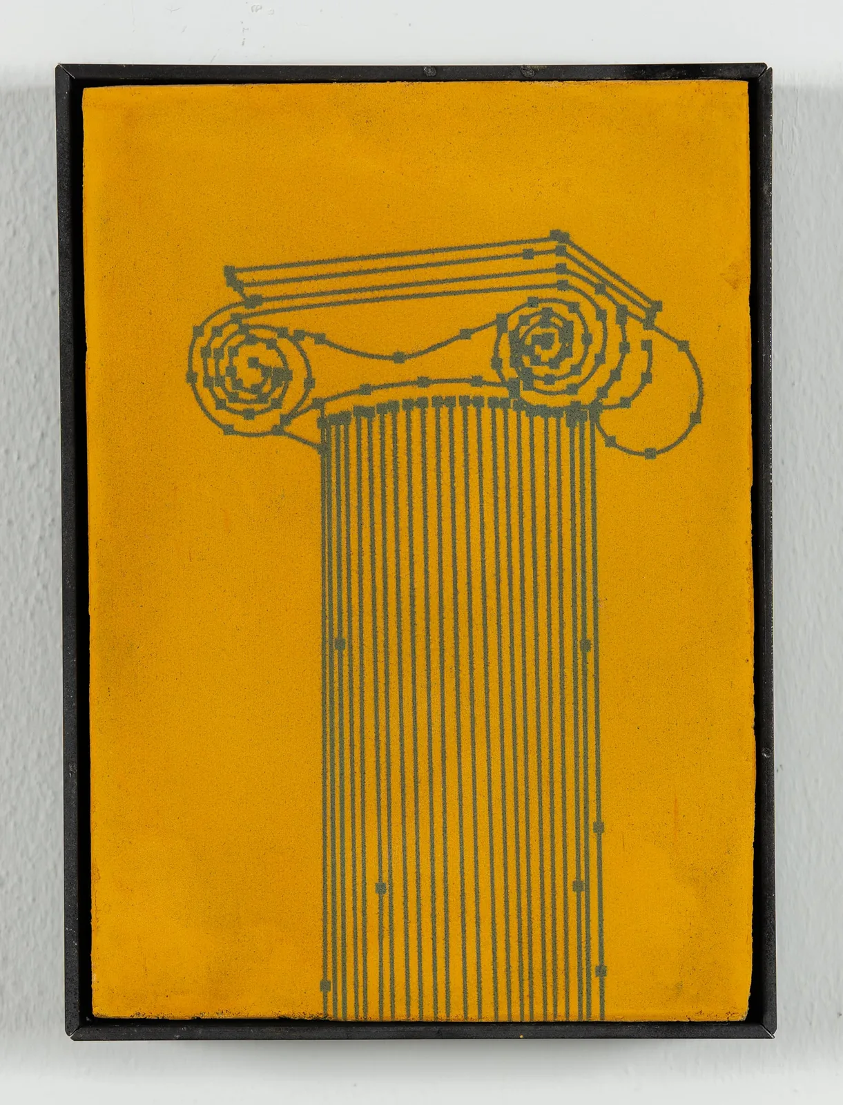 Daniele Franzella, Ordine 2, 2023. Digital fresco, iron frame · 29 × 21 × 6 cm