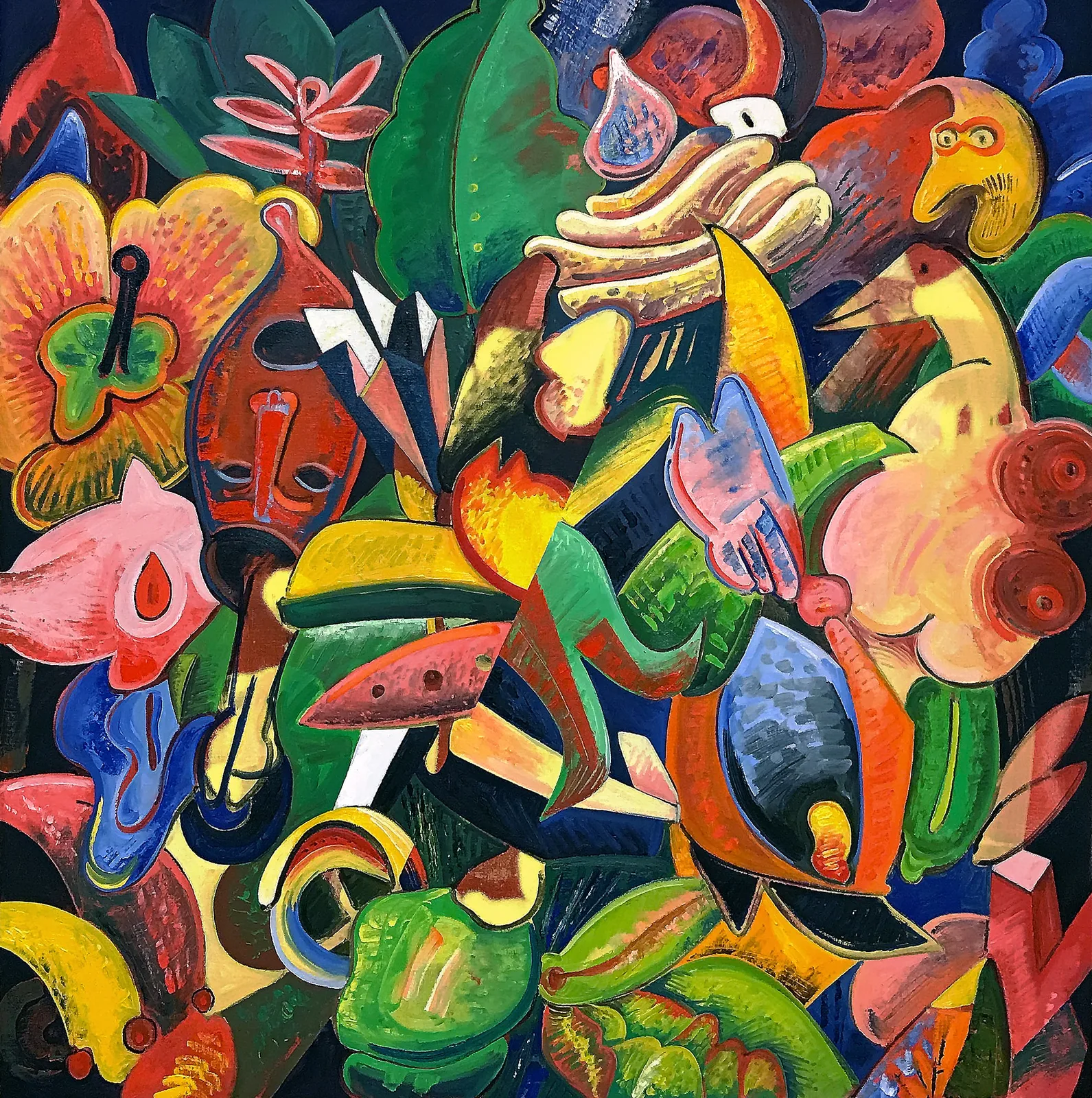 Lucio Pozzi, Liminal pass, 2017. Oil on canvas · 100 × 100 cm